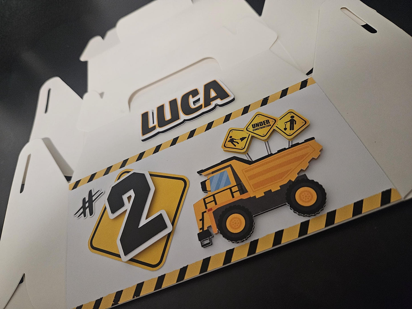 Construction Party Favour Box | Gable Treat Box | Birthday Party Supplies