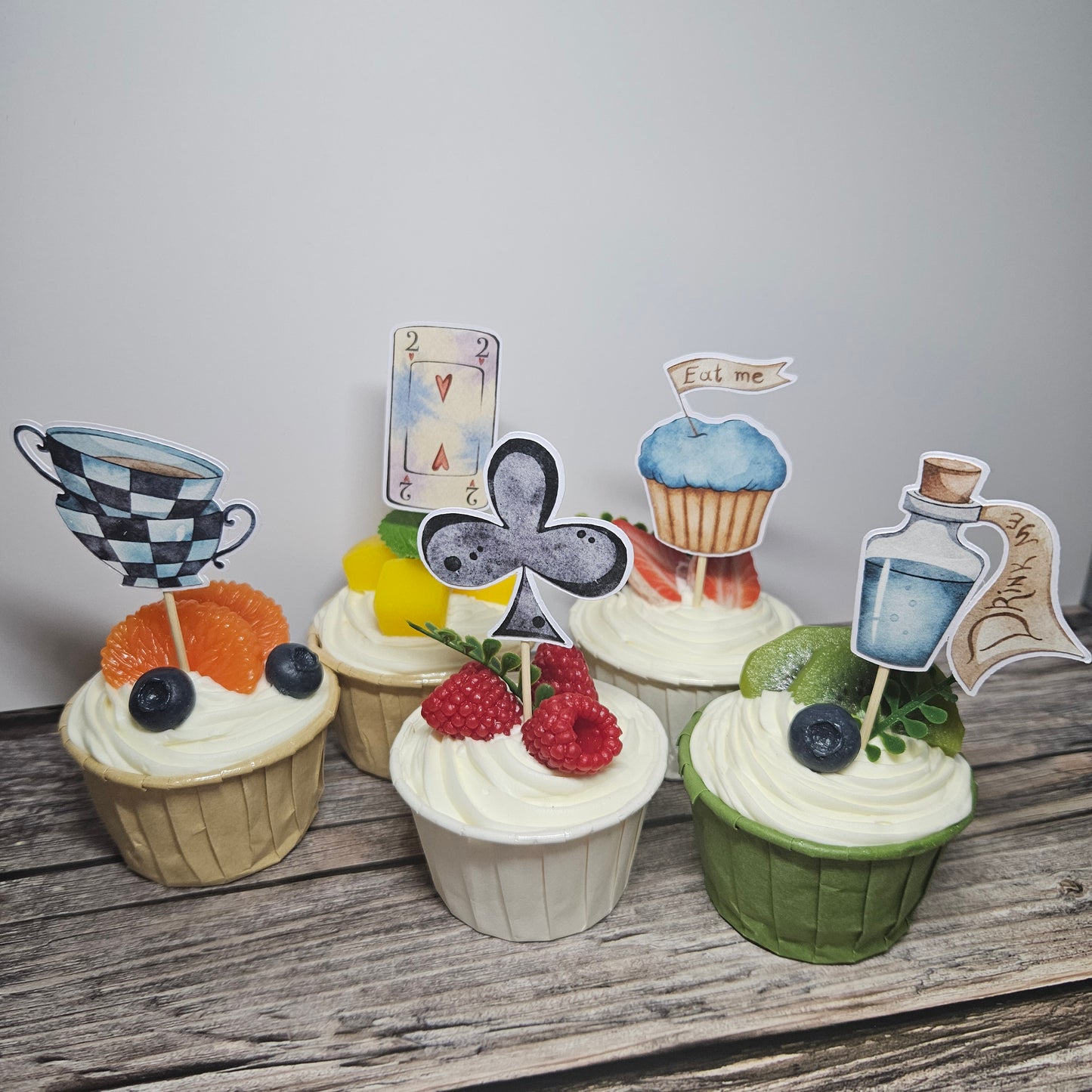 Alice in Wonderland Cupcake Toppers - Kids Party Supplies