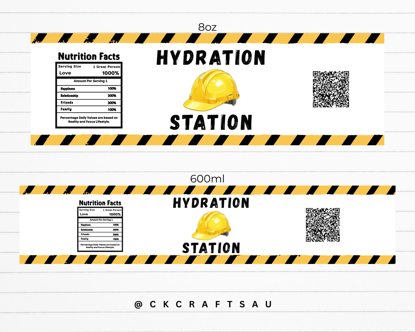 Construction Water Label Digital Download - Kids Party Supplies