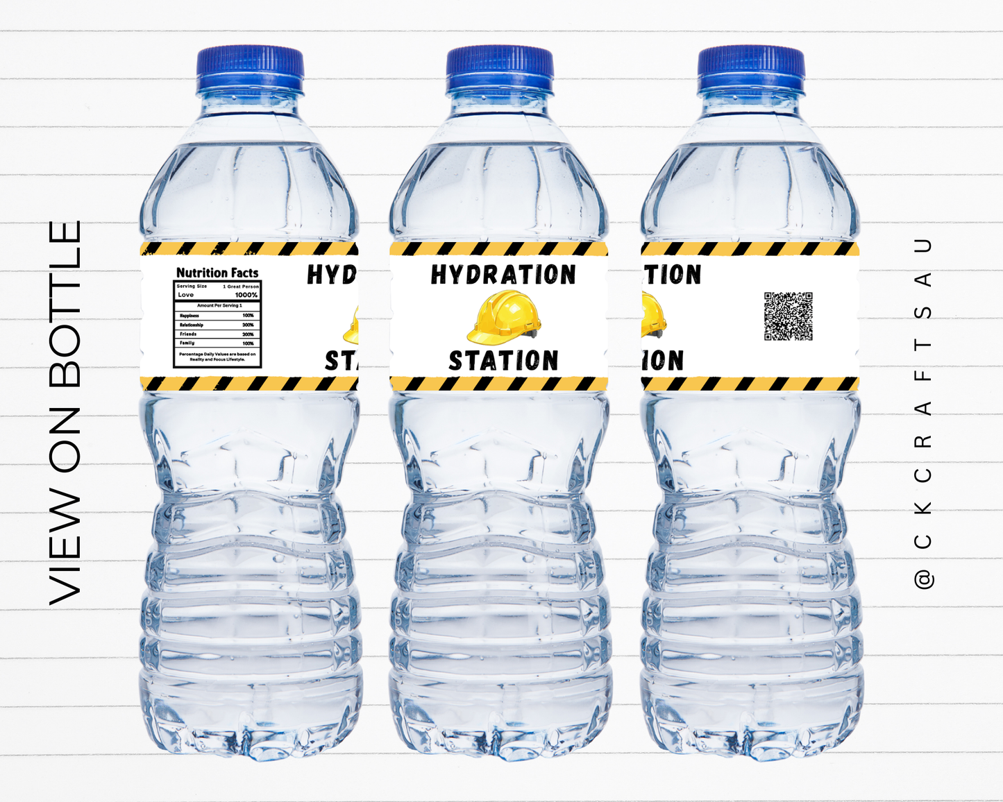 Construction Water Label Digital Download - Kids Party Supplies