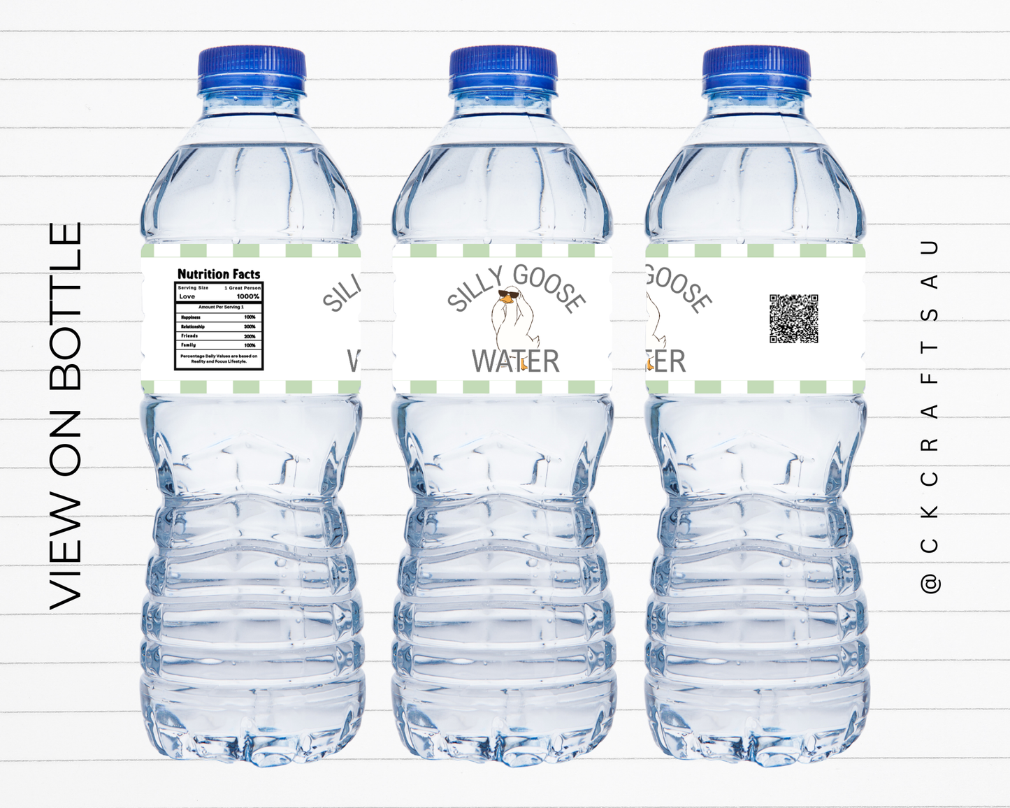 One Silly Goose Water Label Digital Download - Kids Party Supplies - Green