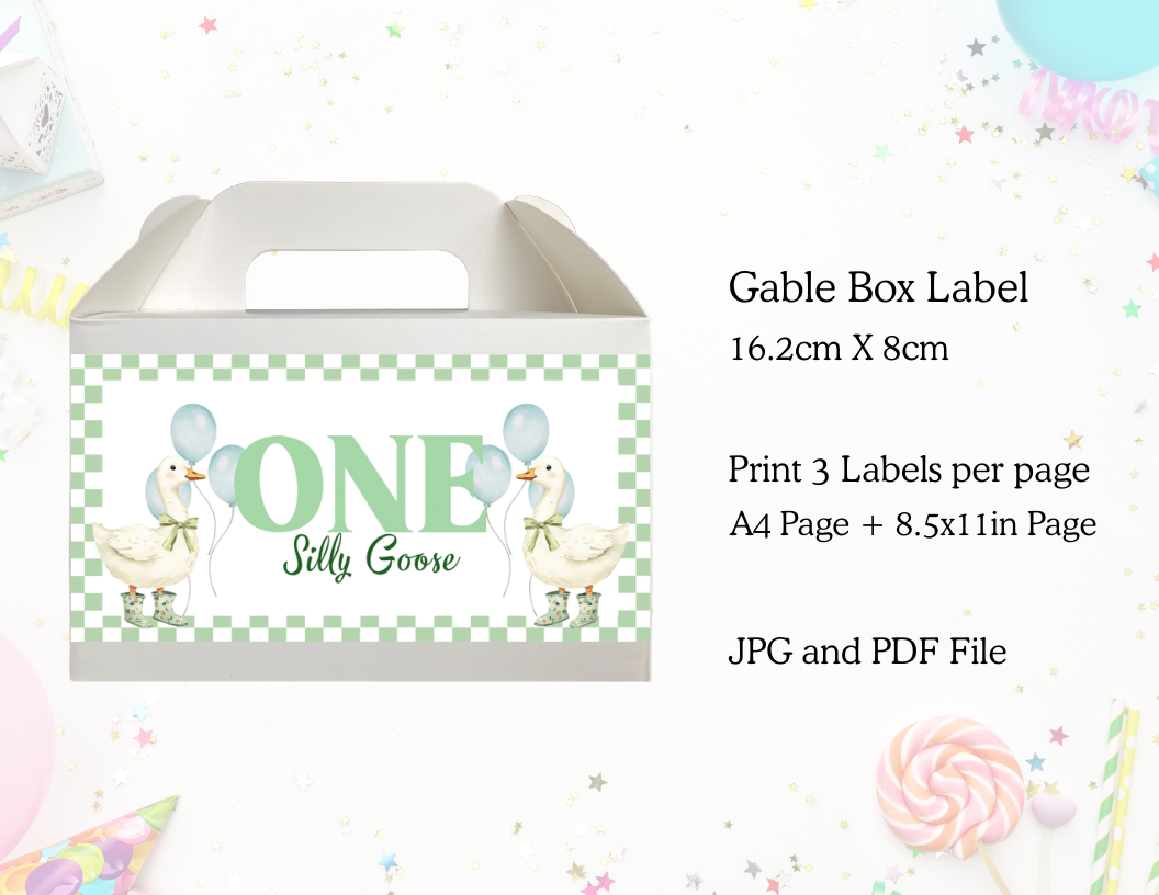 One Silly Goose Gable Box Label - Digital Download