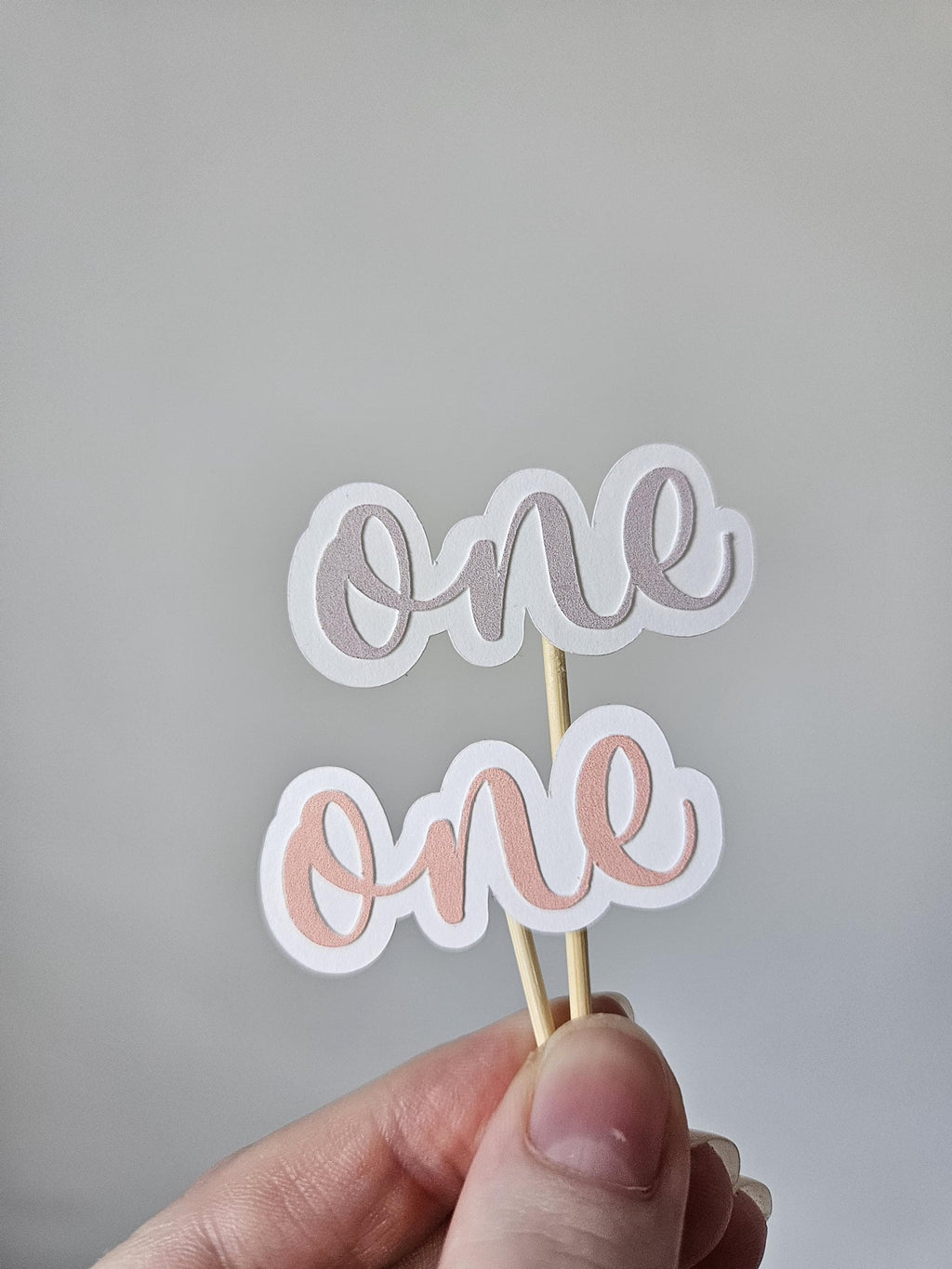 word One cake topper pink and purple