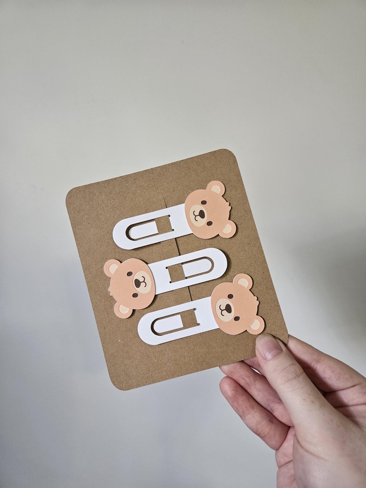 3pk Bear Bookmark clipped onto display pack