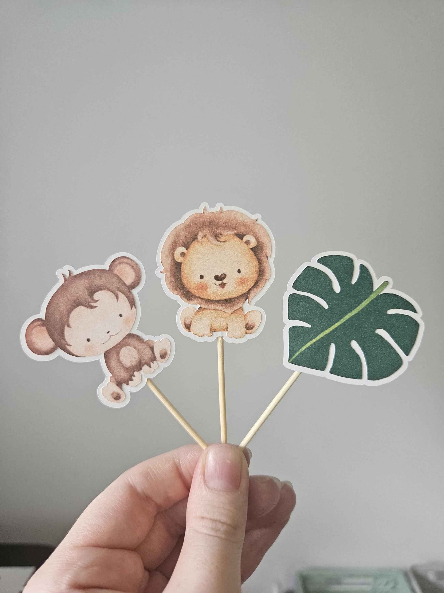 Safari Wild One Cupcake Toppers | Jungle Animal Birthday Party Decorations | Handcrafted Kids Part Decor
