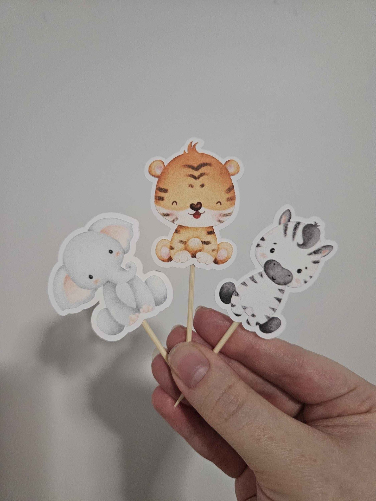 Safari Wild One Cupcake Toppers | Jungle Animal Birthday Party Decorations | Handcrafted Kids Part Decor
