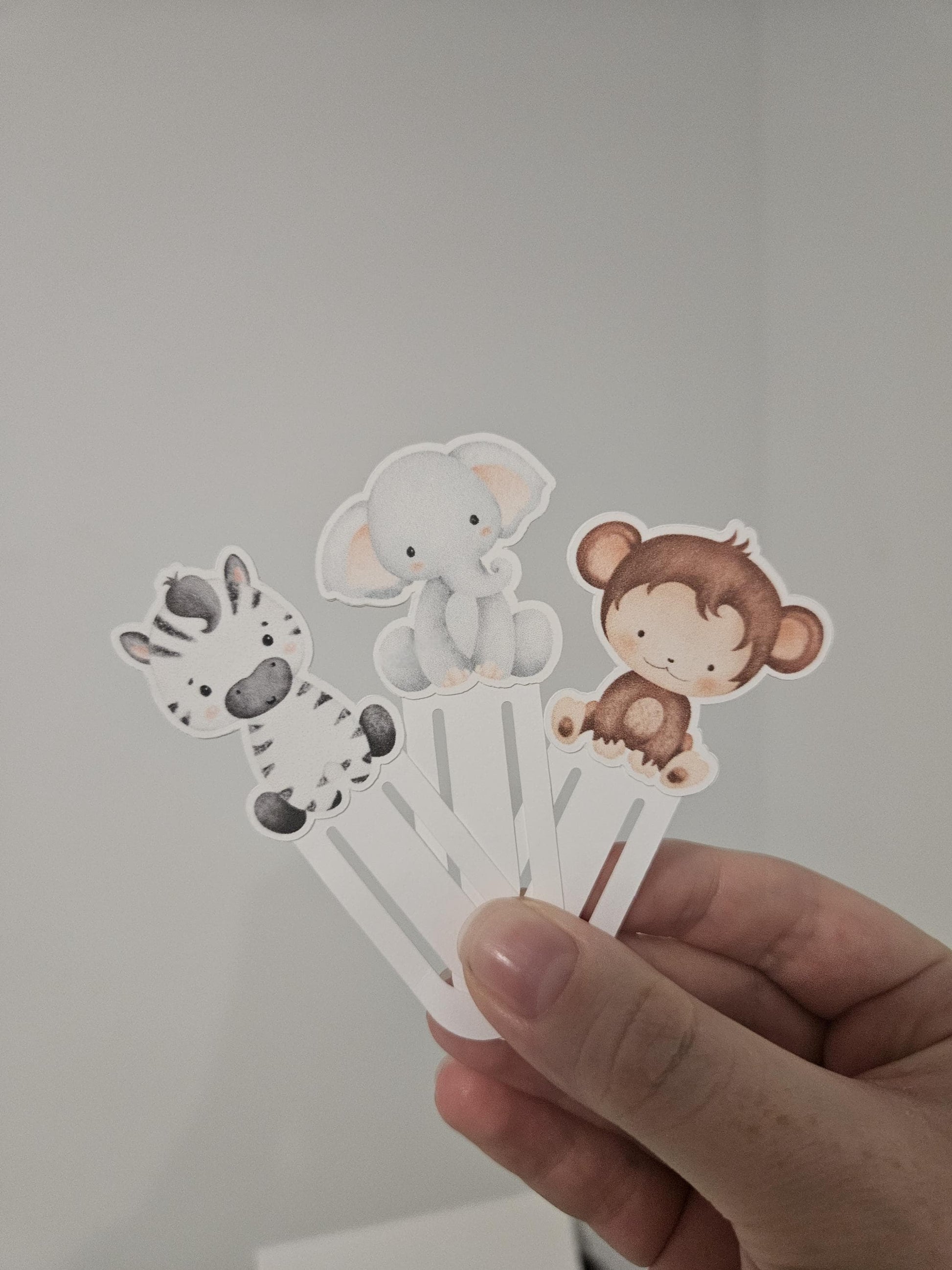 zebra, elephant and monkey on white background