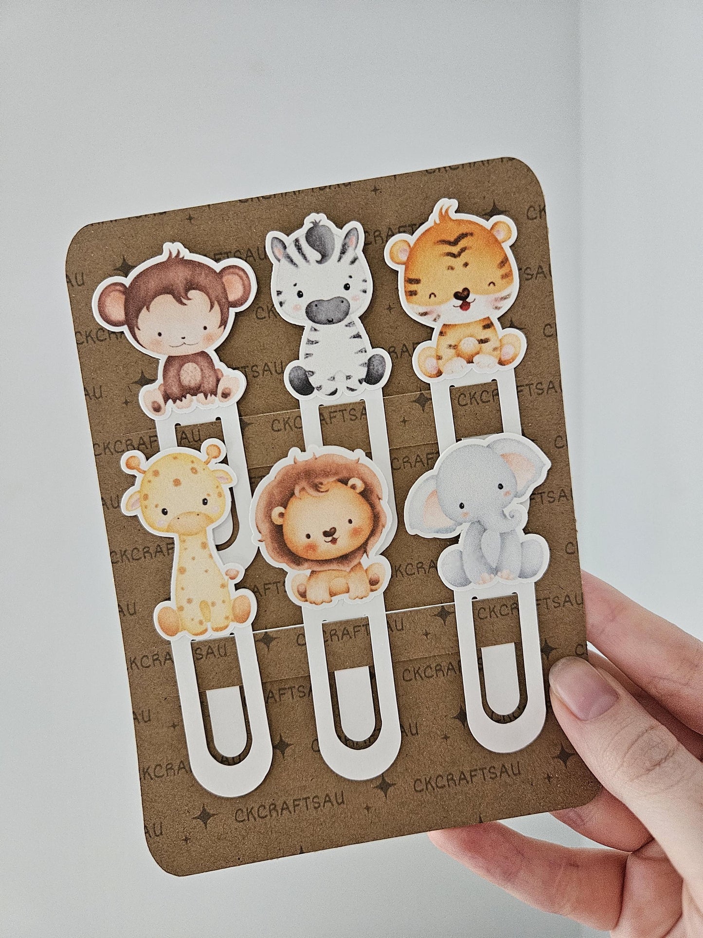 Safari Animal Bookmarks | Jungle Animal Book Clips for Kids Reading Gift AU