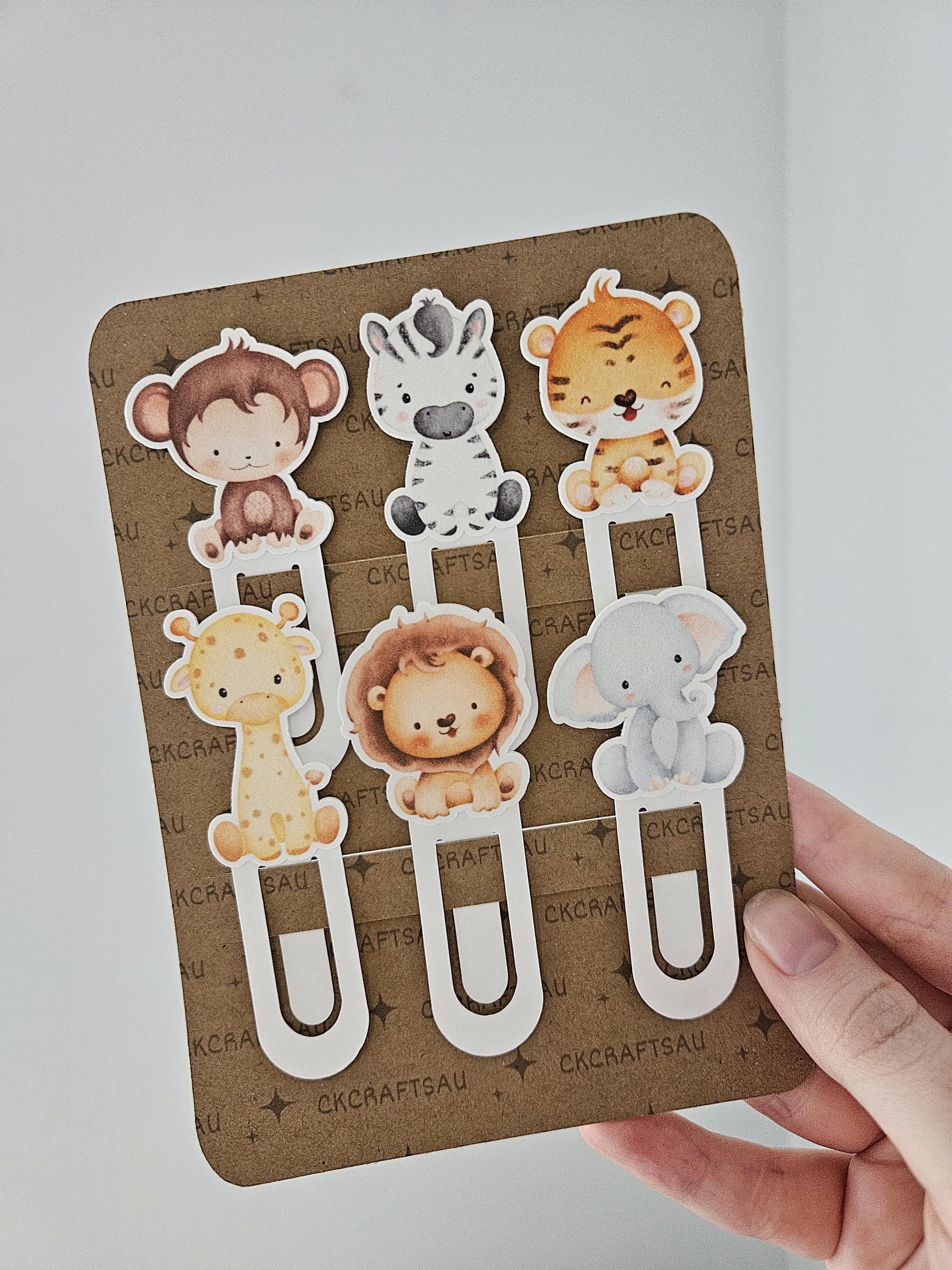 Safari Animal Bookmarks | Jungle Animal Book Clips for Kids Reading Gift AU