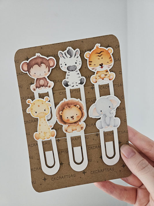 Safari Animal Bookmarks | Jungle Animal Book Clips for Kids Reading Gift AU