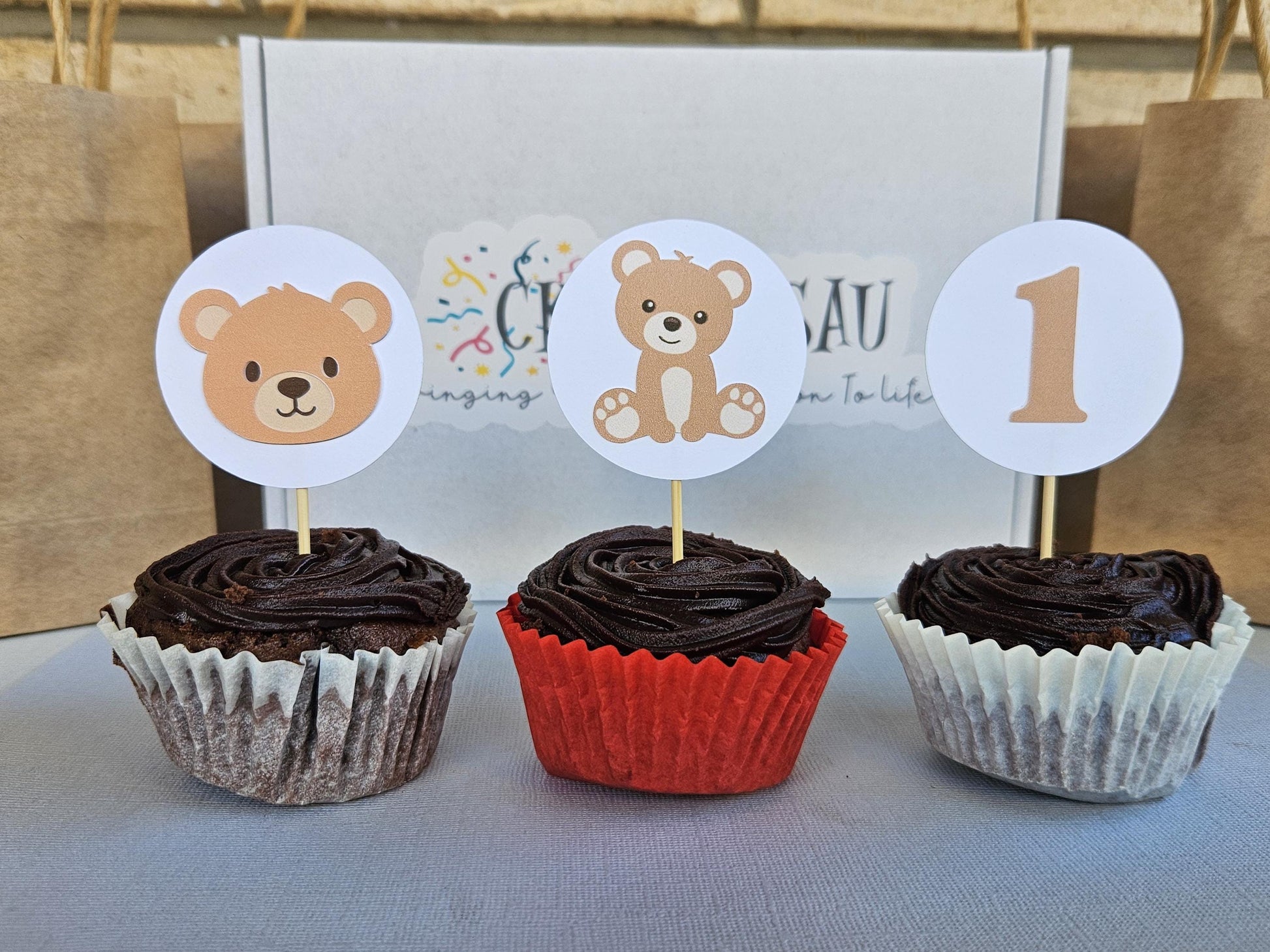 Bear Cupcake Toppers | Kids Birthday Party Supplies AU