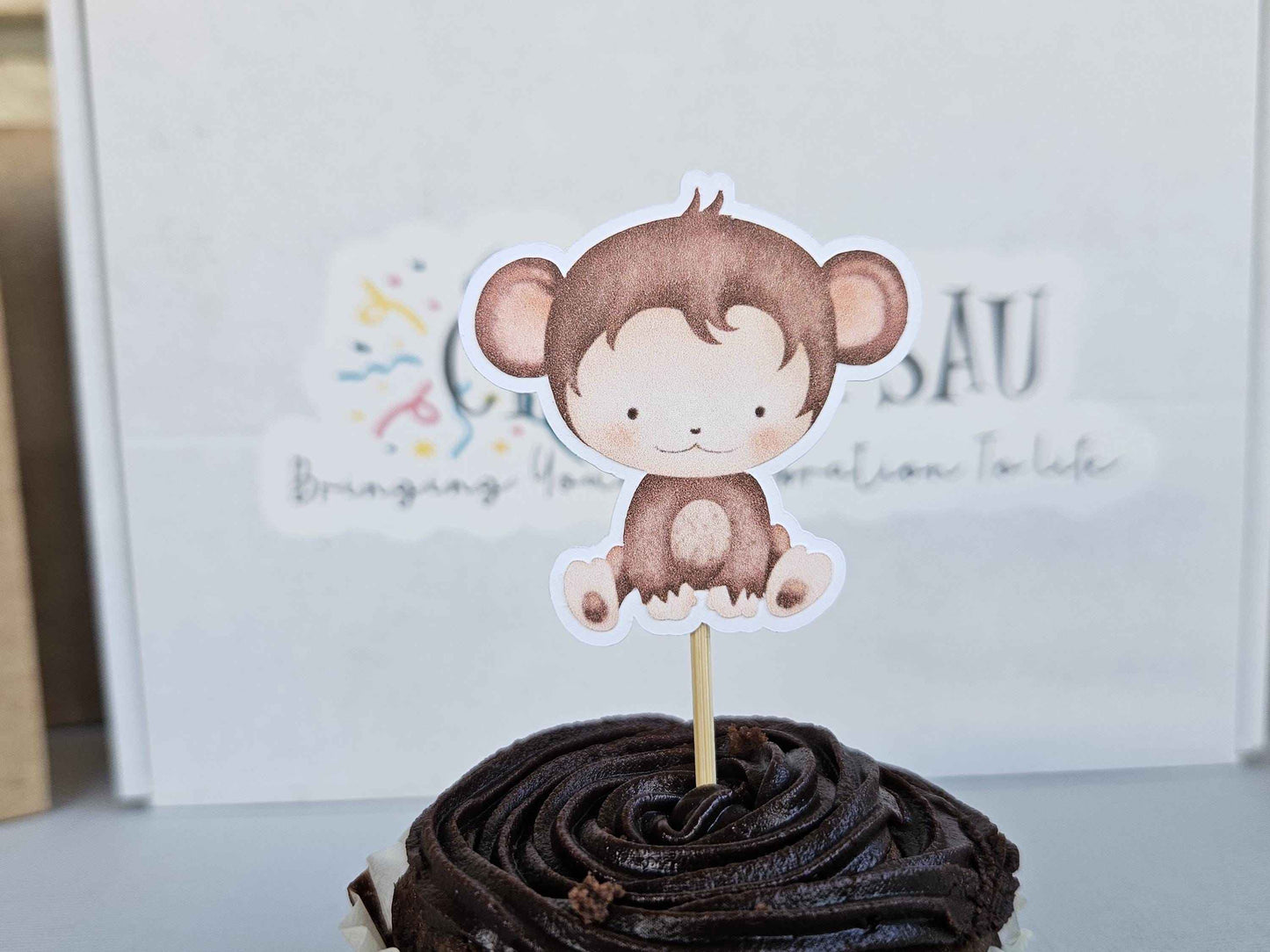 Safari Wild One Cupcake Toppers | Jungle Animal Birthday Party Decorations | Handcrafted Kids Part Decor