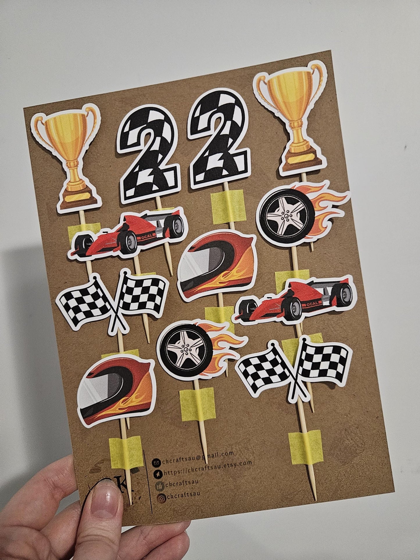 12 pack of racing themed cupcakes