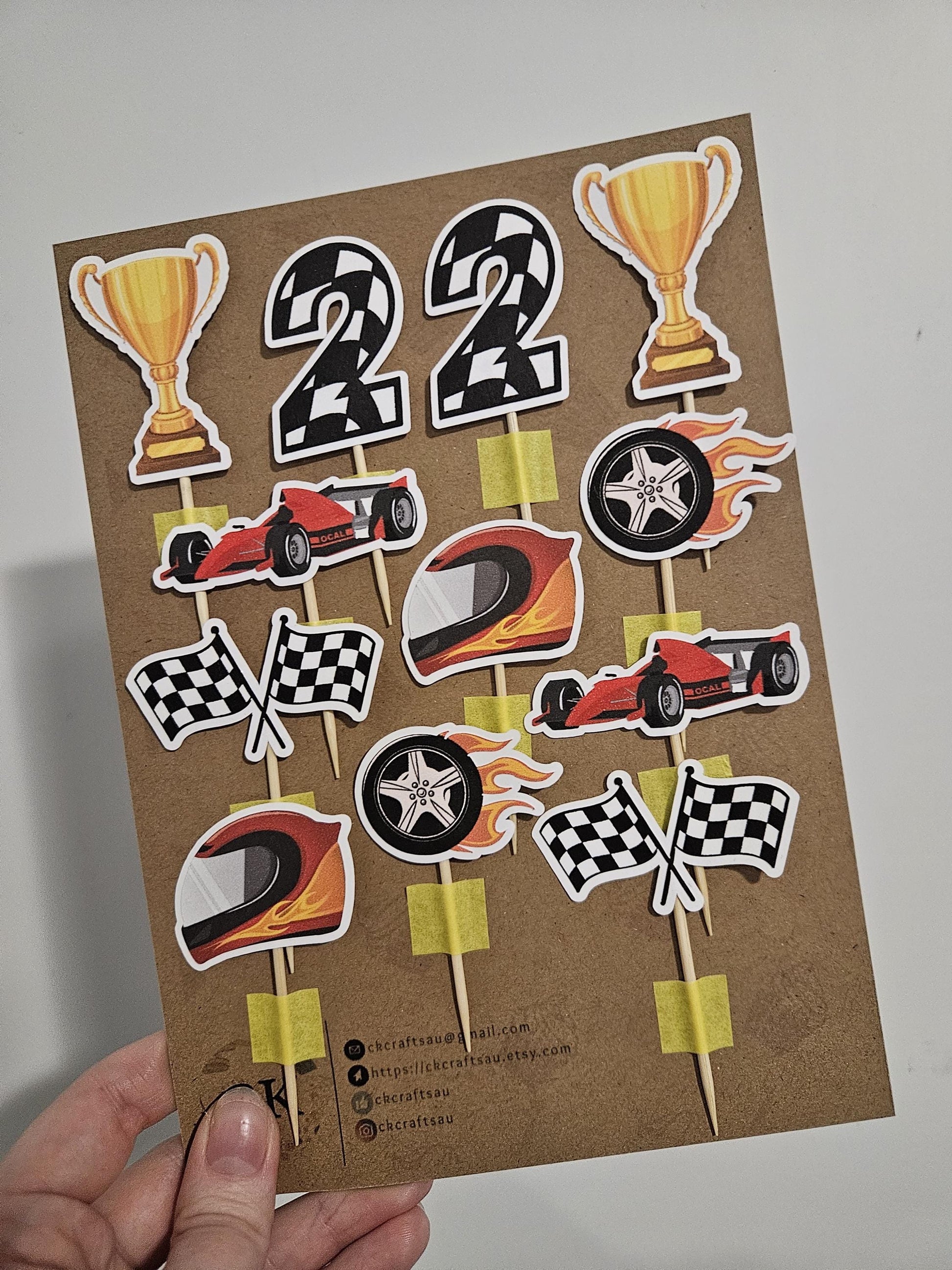 12 pack of racing themed cupcakes