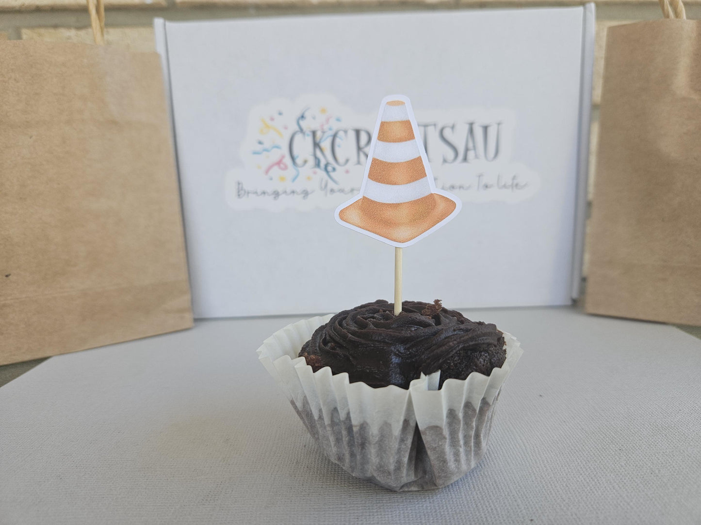 Construction Cupcake Toppers: Handcrafted Kids Party Cake Decor