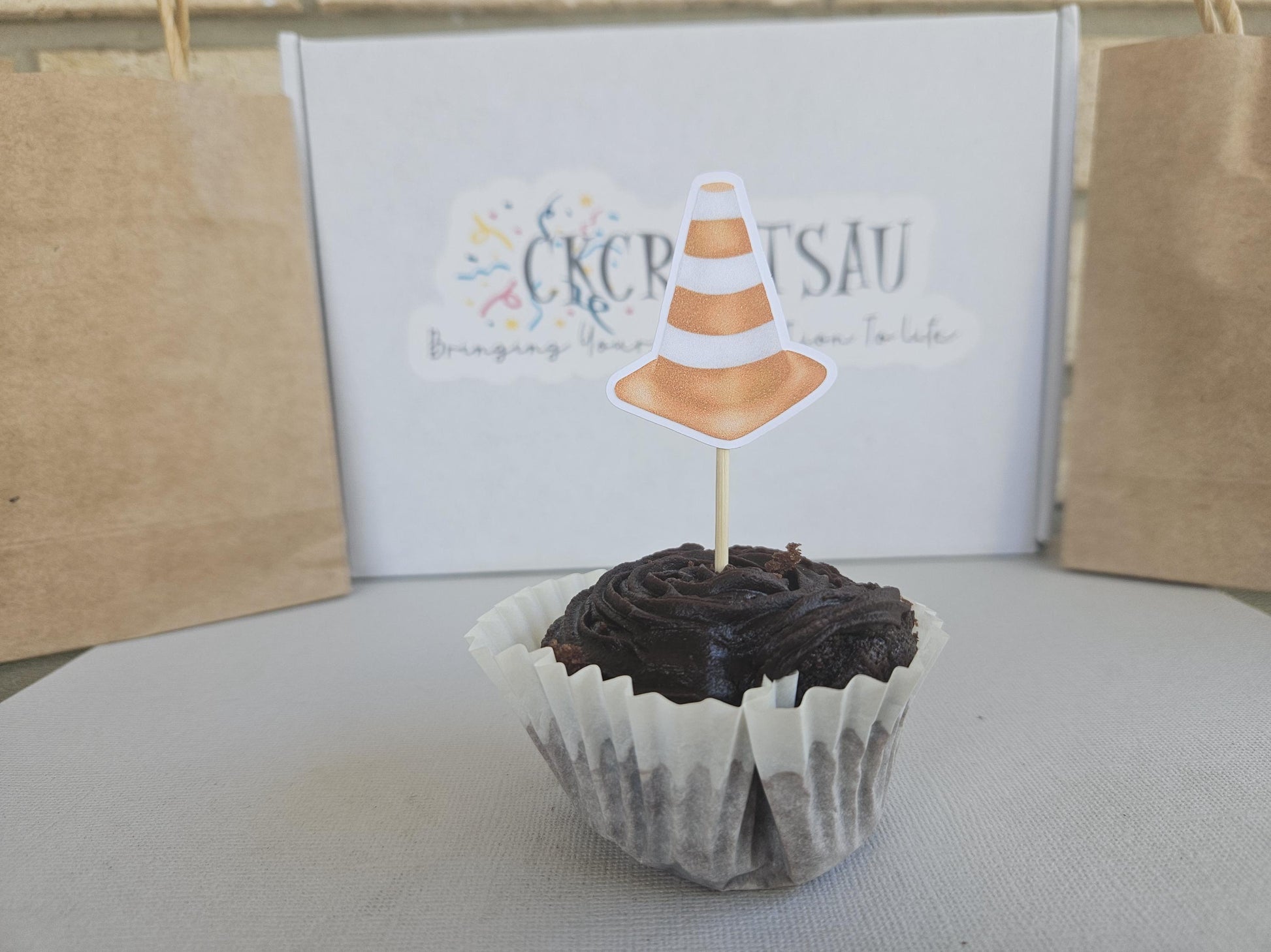 Construction Cupcake Toppers: Handcrafted Kids Party Cake Decor