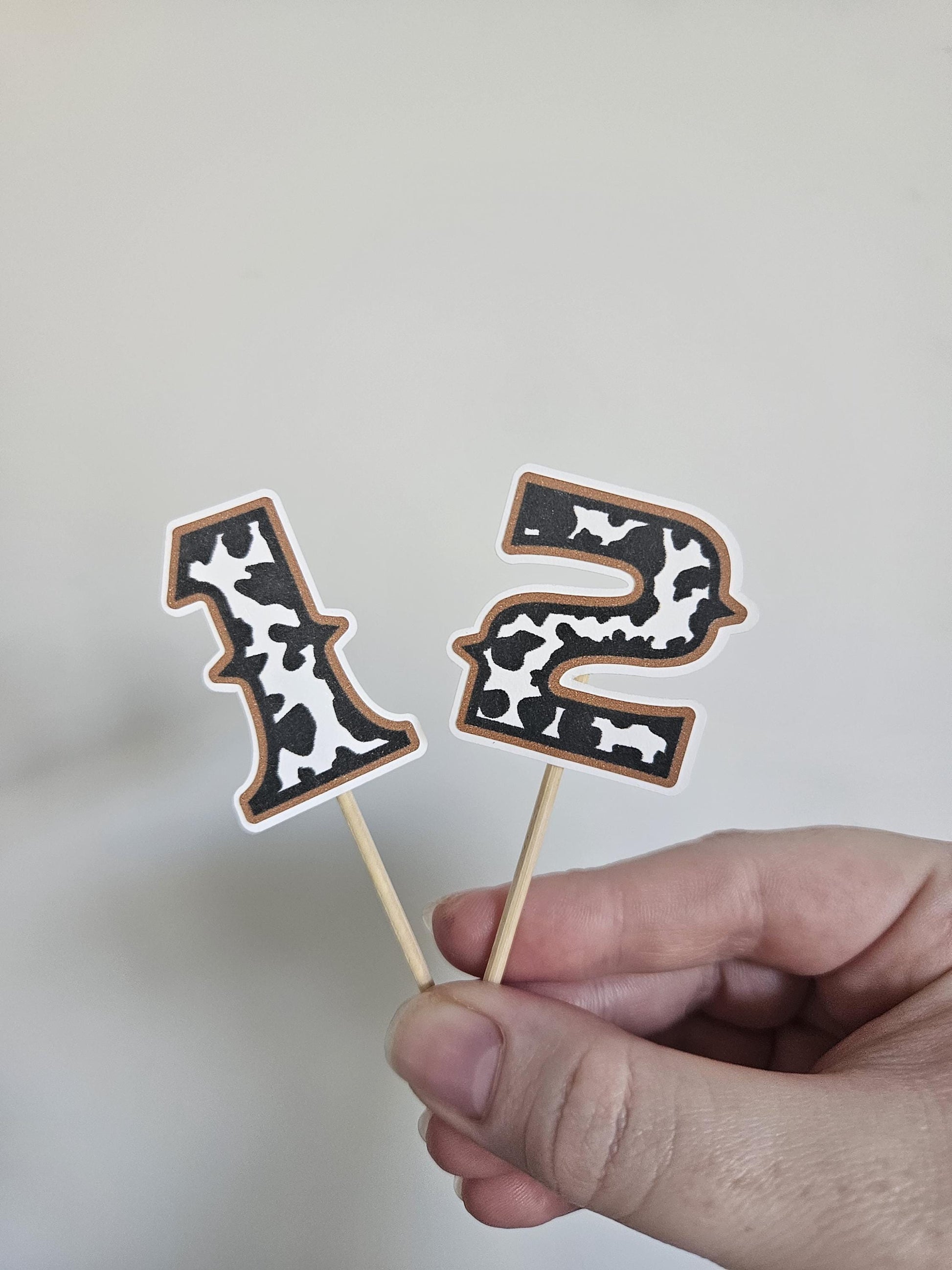 Holy Cow I'm One Cupcake Toppers - Farm Birthday Party Decor