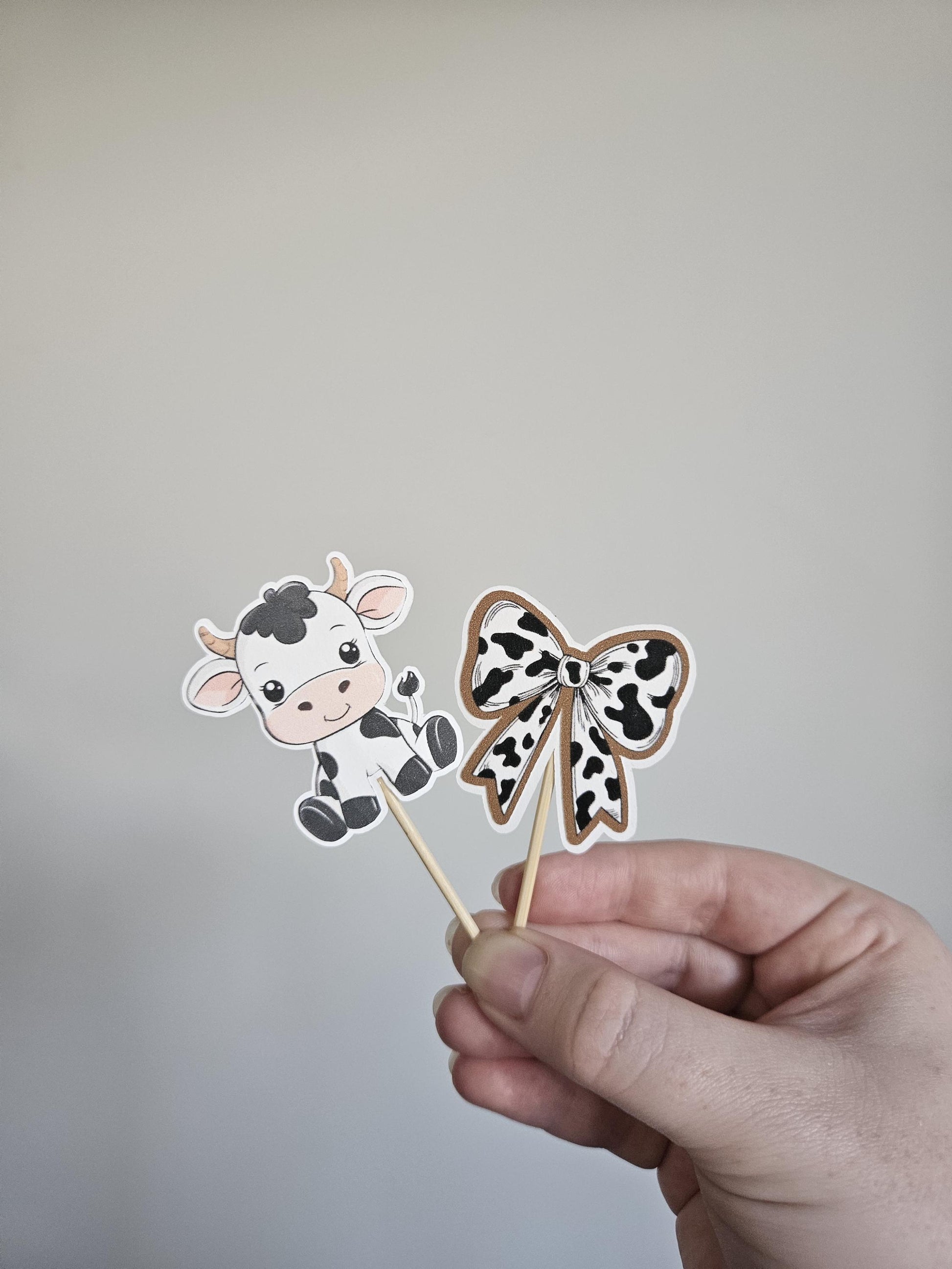 Holy Cow I'm One Cupcake Toppers - Farm Birthday Party Decor