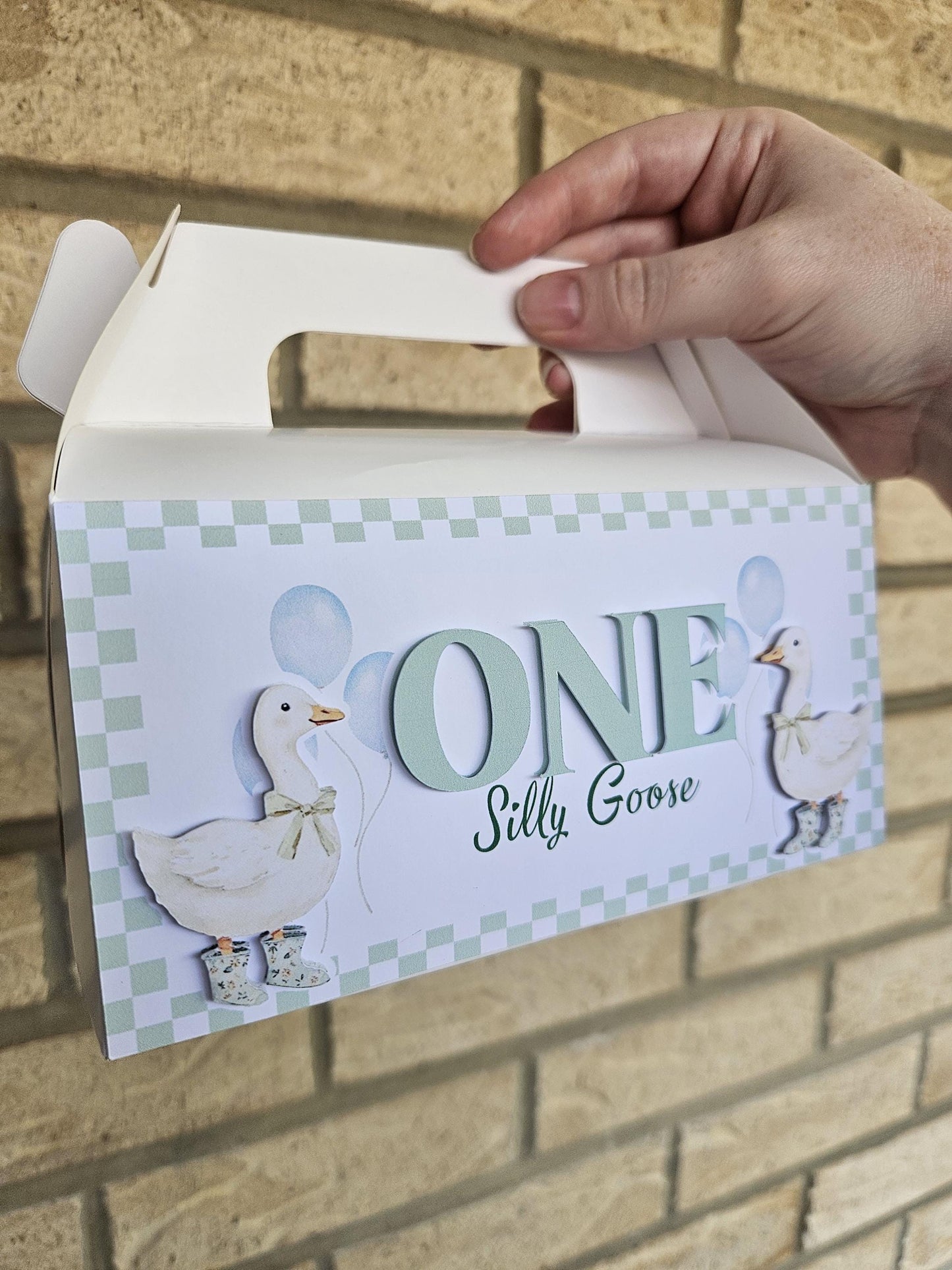 One Silly Goose Party Favour Box | Gable Treat Box | Birthday Party Supplies | Farm Animal Theme | Party Treat Boxes