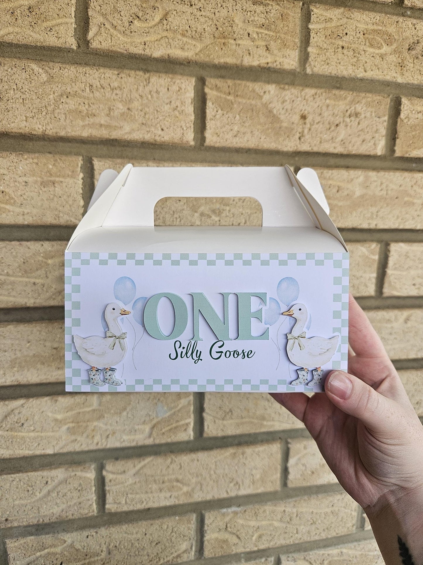 One Silly Goose Party Favour Box | Gable Treat Box | Birthday Party Supplies | Farm Animal Theme | Party Treat Boxes