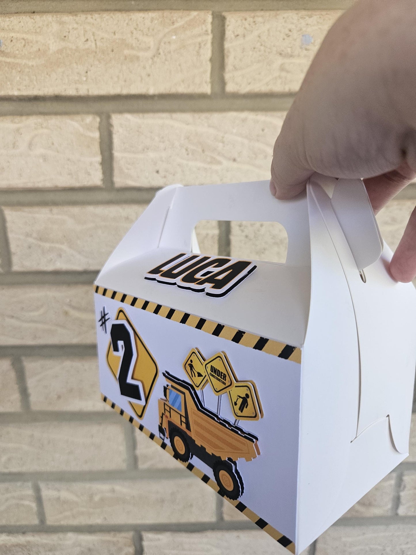 Construction Party Favour Box | Gable Treat Box | Birthday Party Supplies