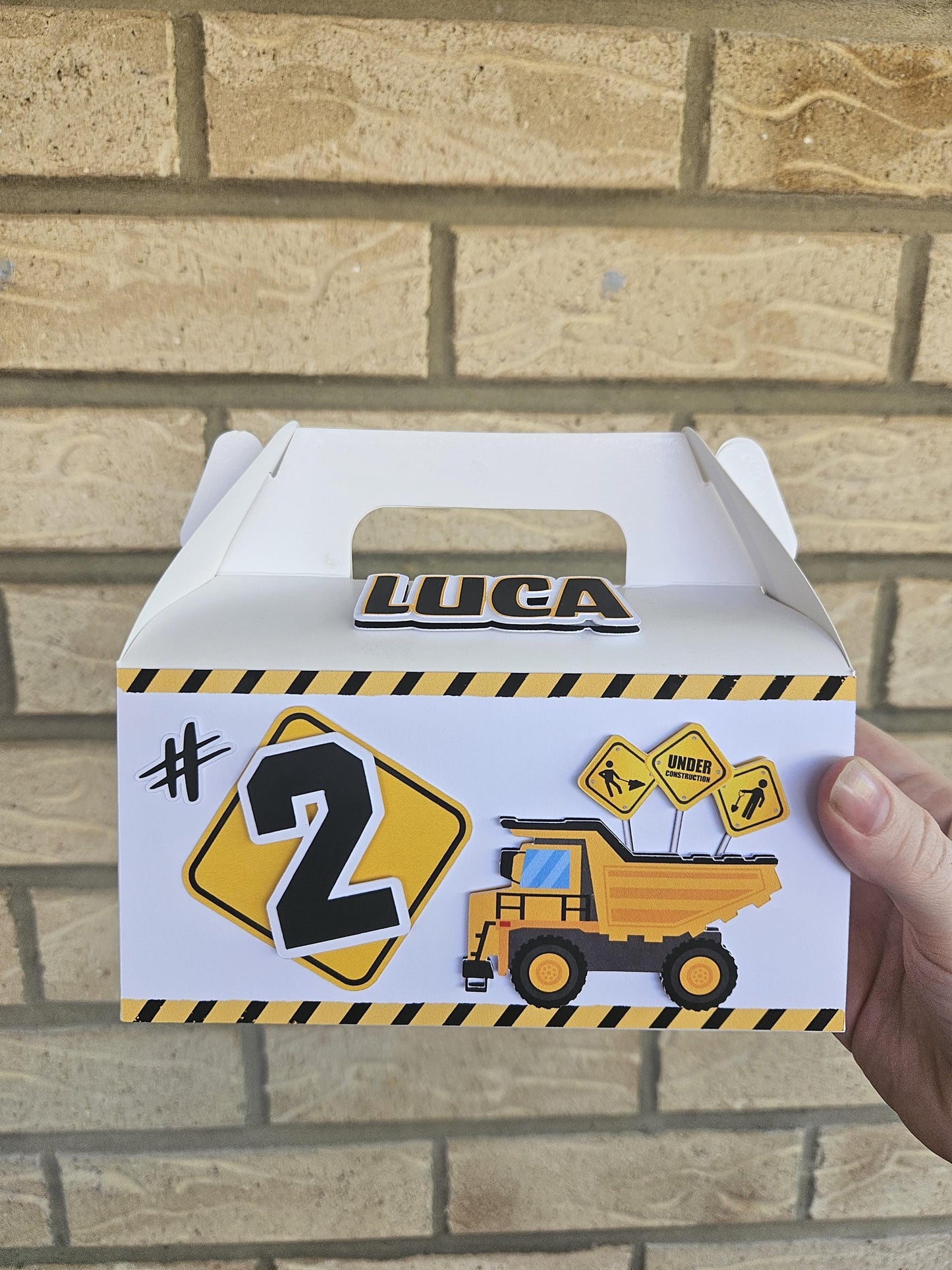 Construction Party Favour Box | Gable Treat Box | Birthday Party Supplies