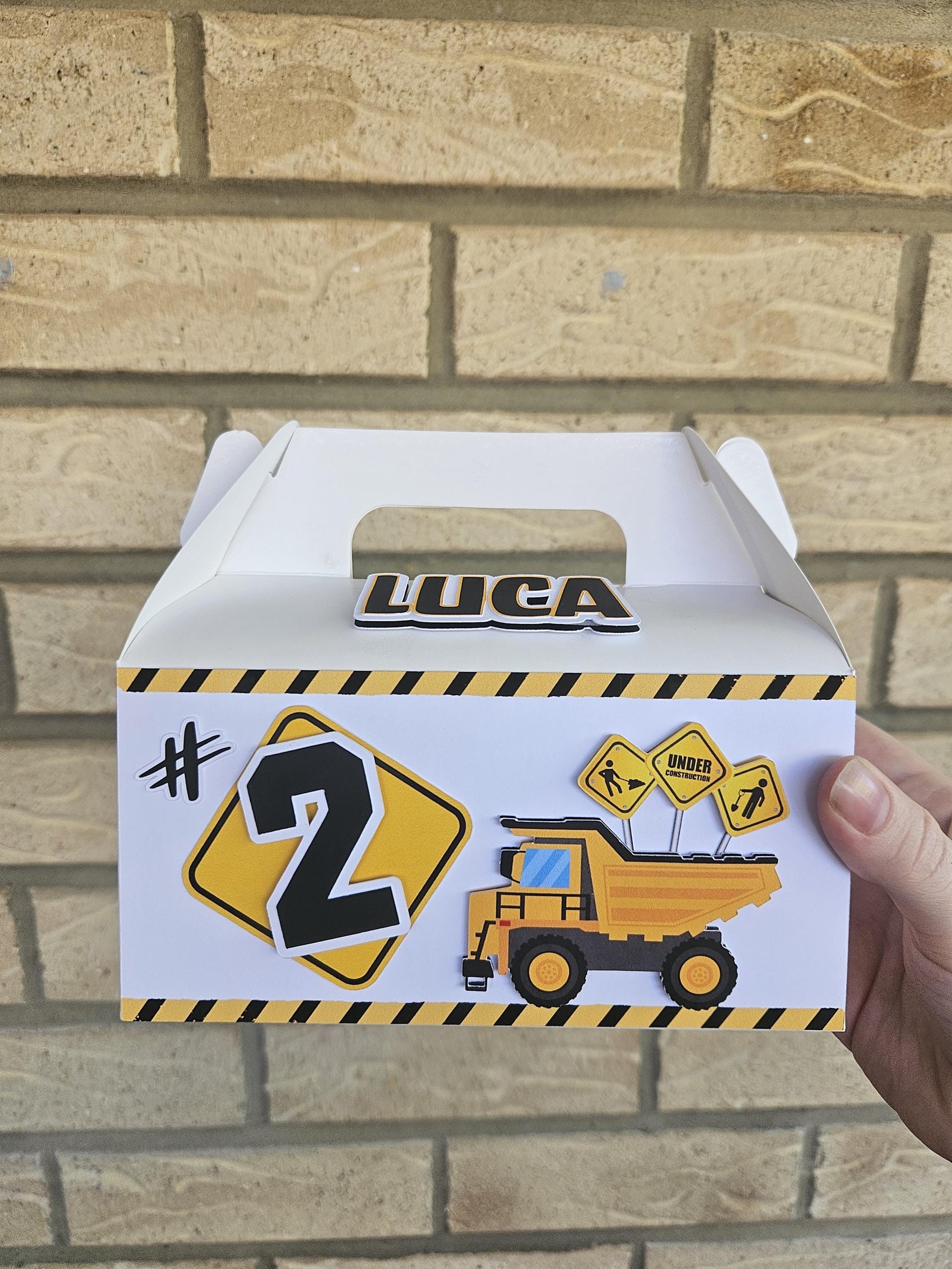 Construction Party Favour Box | Gable Treat Box | Birthday Party Supplies