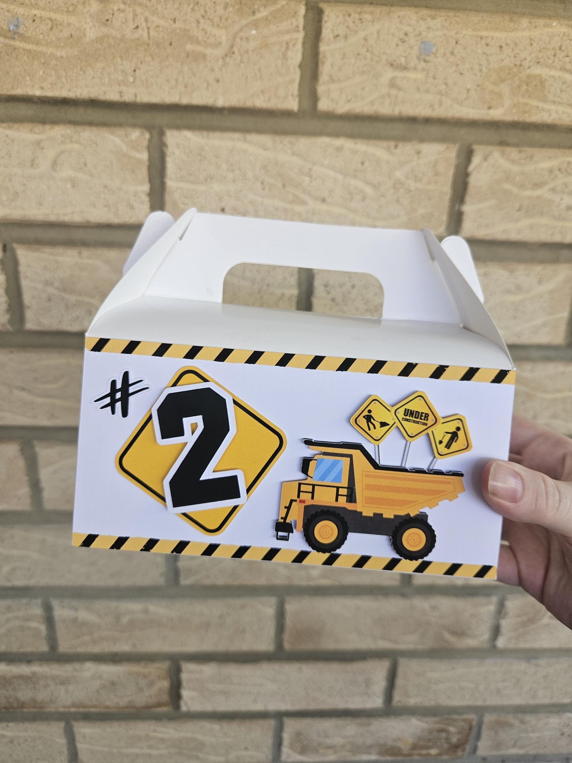 Construction Party Favour Box | Gable Treat Box | Birthday Party Supplies