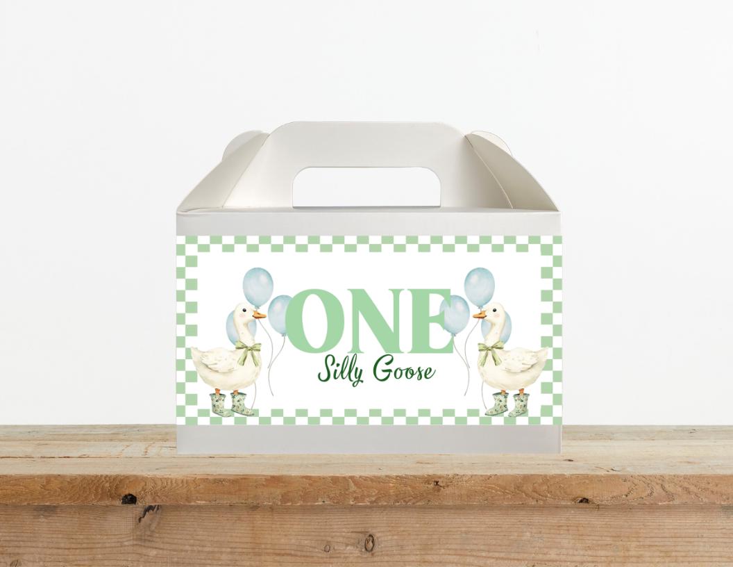 Silly Goose Printable Gable Box Label | Digital Download for Kids Birthday Party