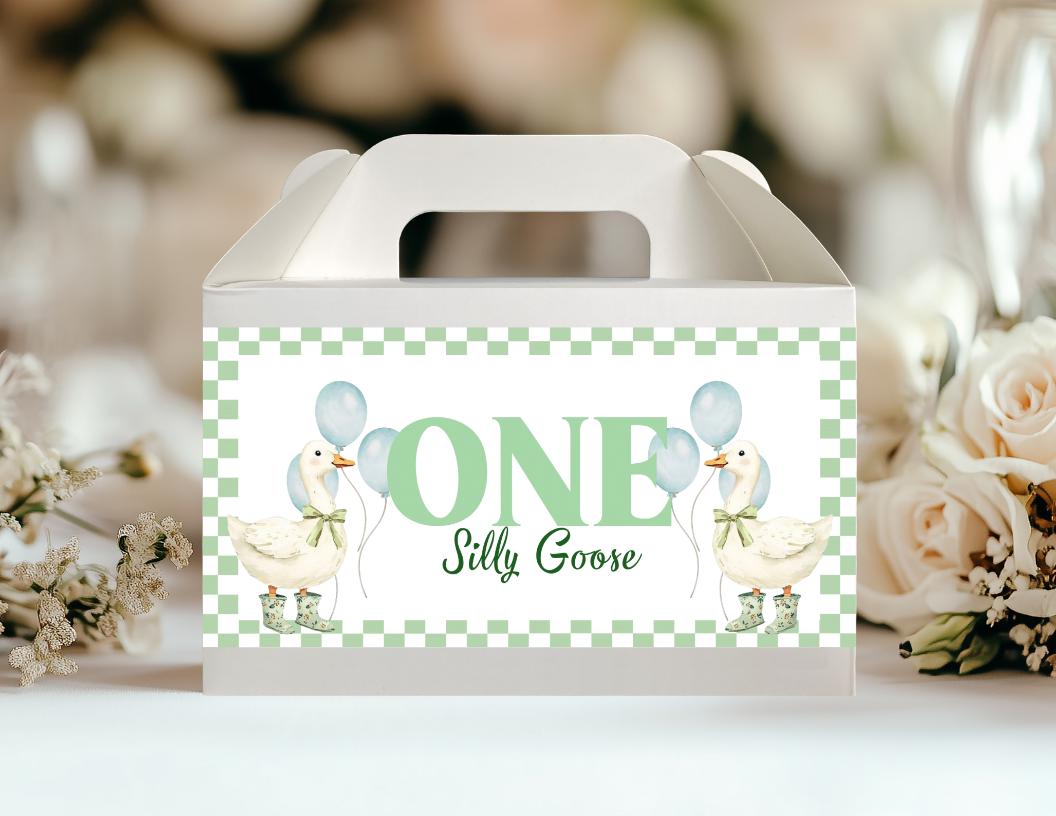 Silly Goose Printable Gable Box Label | Digital Download for Kids Birthday Party