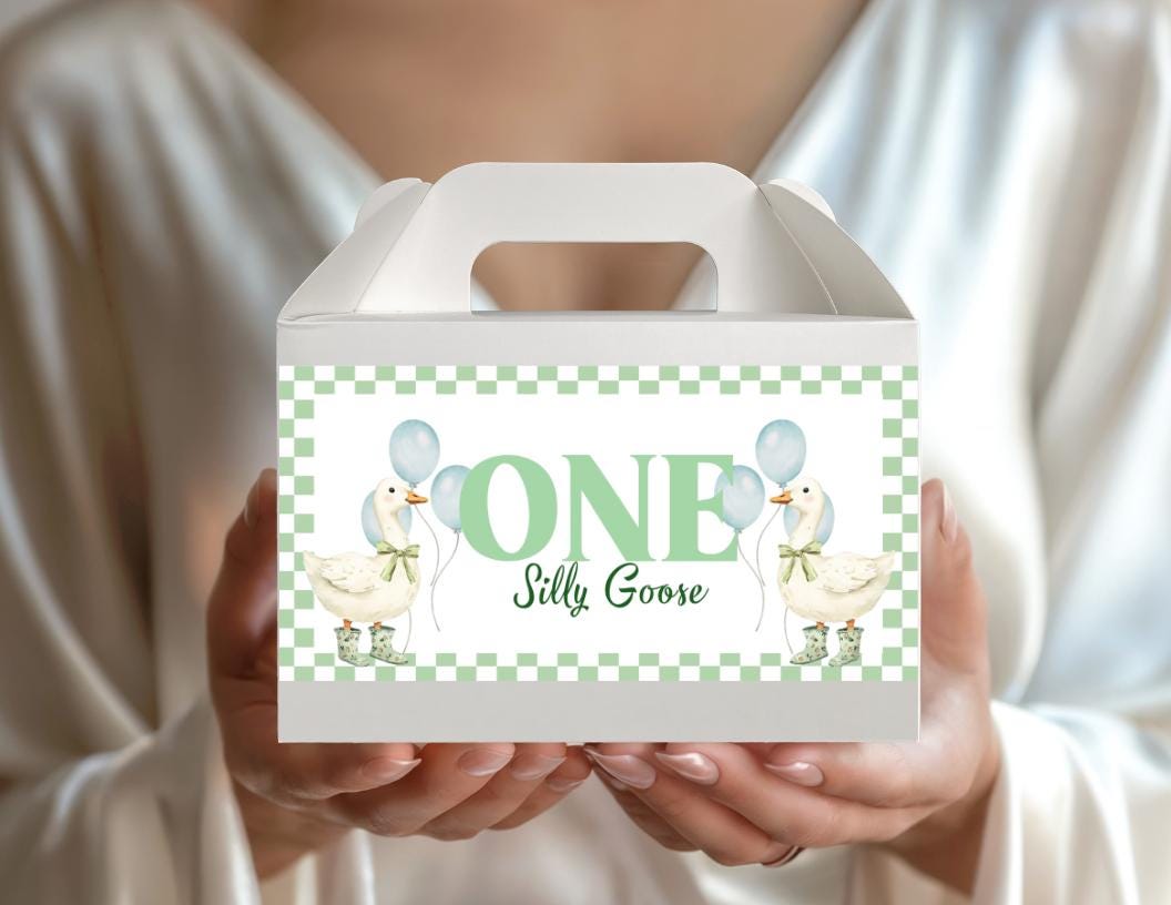 Silly Goose Printable Gable Box Label | Digital Download for Kids Birthday Party