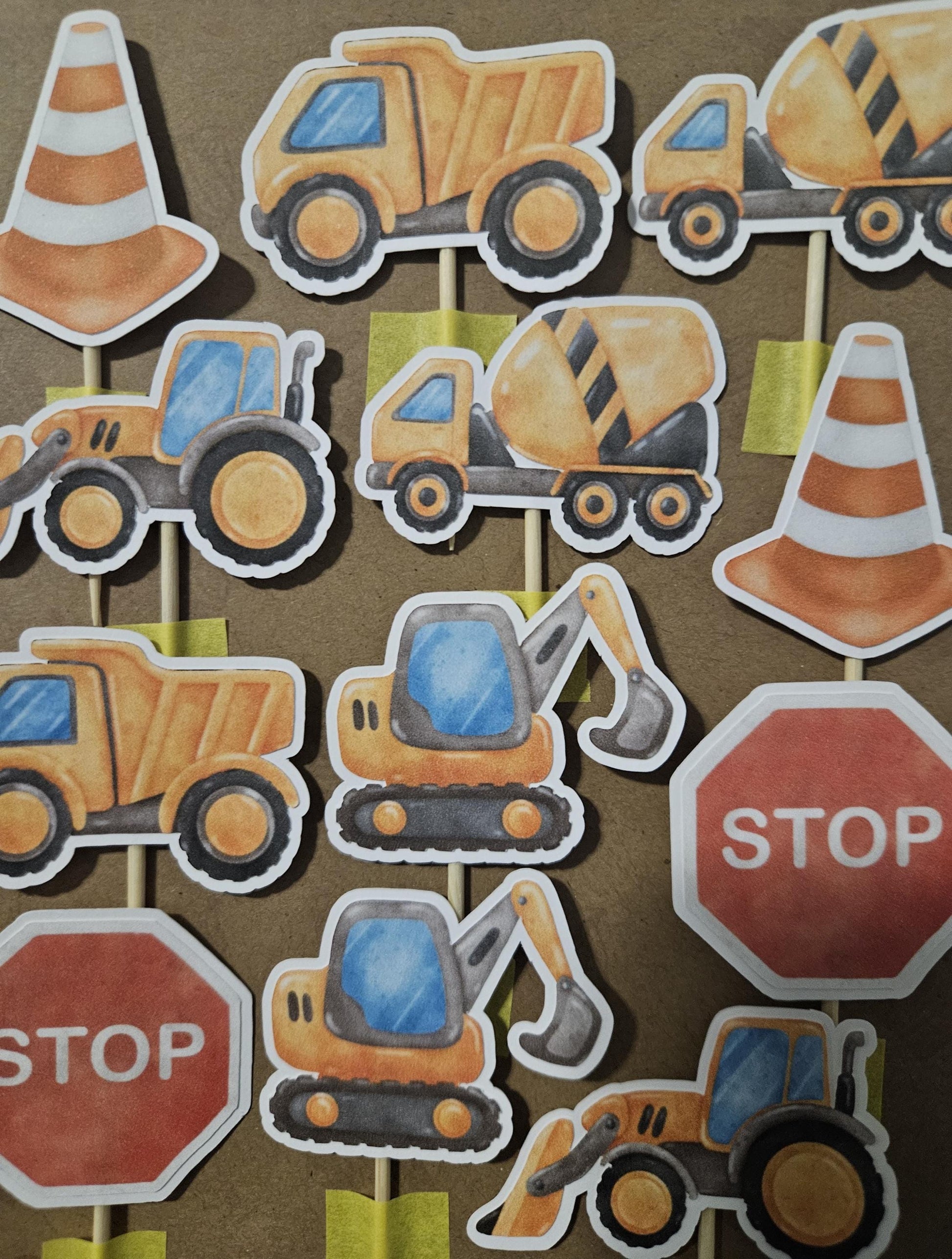 Construction Cupcake Toppers | Kids Birthday Party Supplies AU