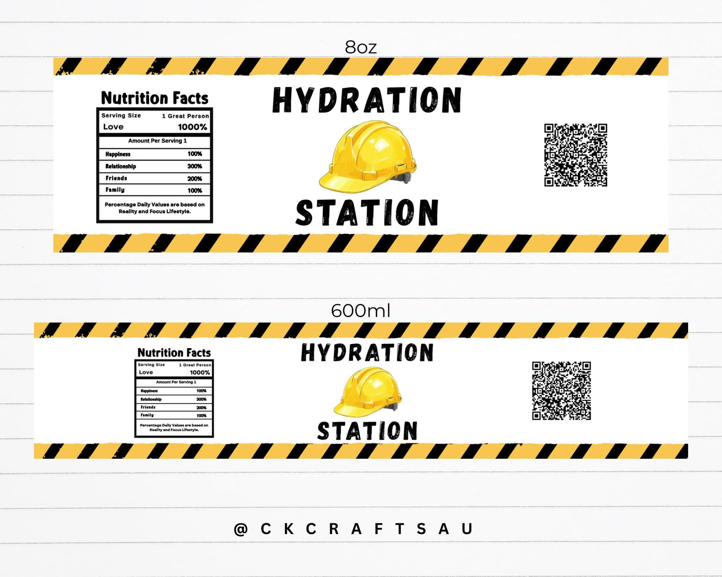 Construction Water Bottle Label Printable | Kids Birthday Party Digital Download