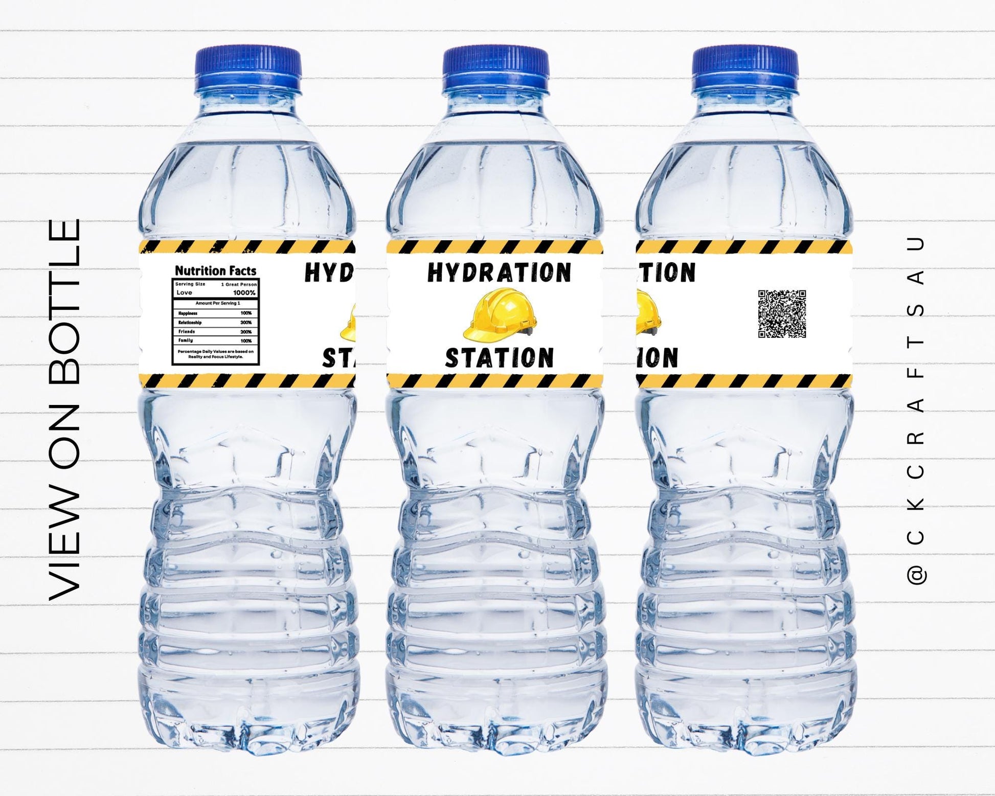 Construction Water Bottle Label Printable | Kids Birthday Party Digital Download