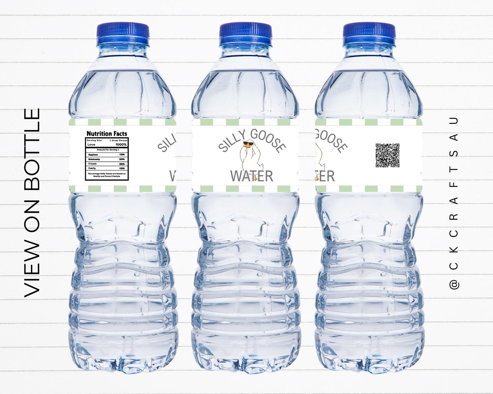 One Silly Goose Water Bottle Label Printable | Kids Birthday Party Digital Download GREEN