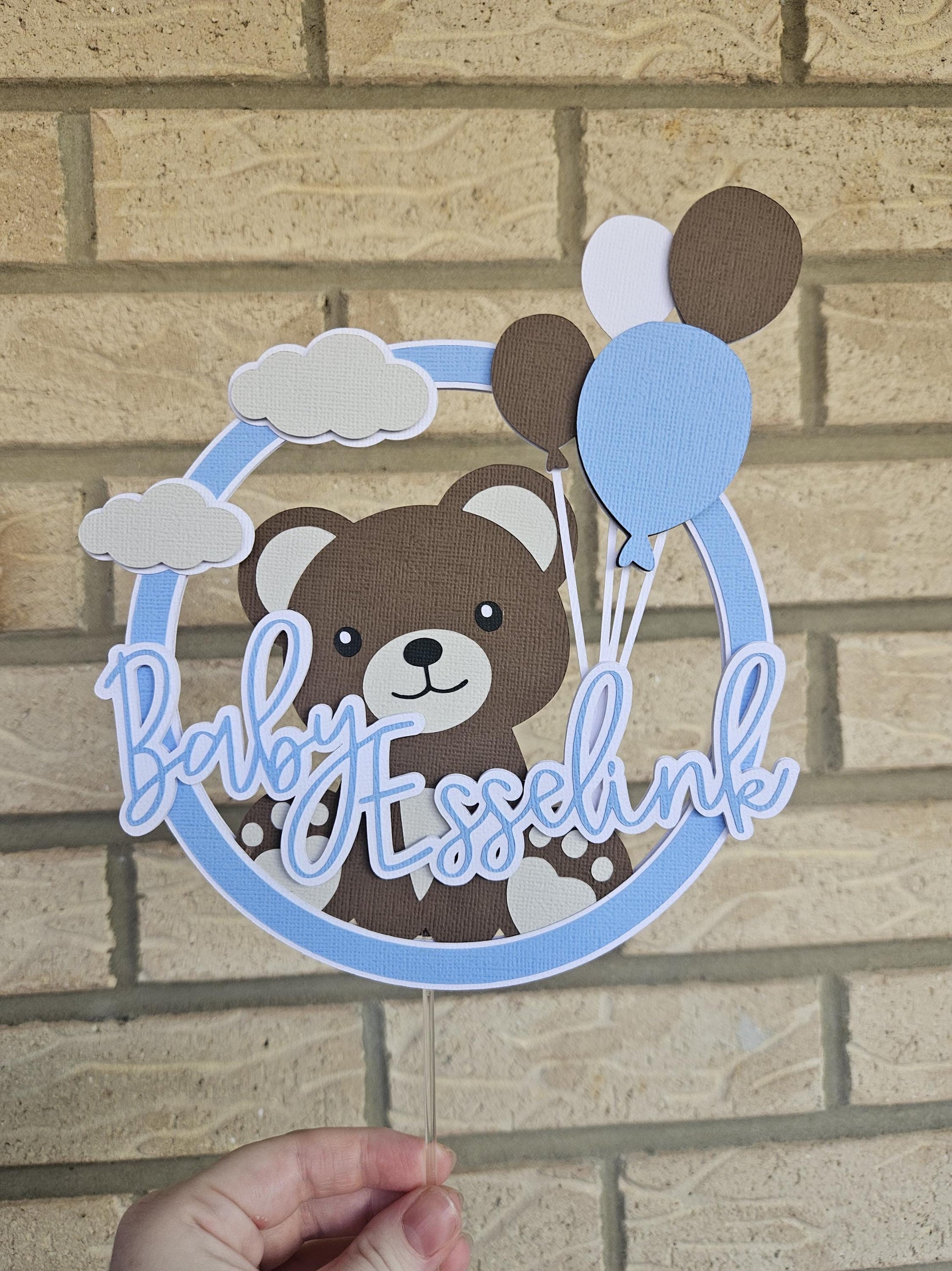 Personalised Bear Cake Topper | Custom Baby Shower Cake Decor AU