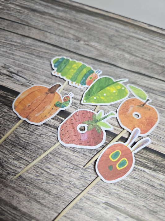 Hungry Caterpillar Cupcake Toppers - Kids Party Supplies