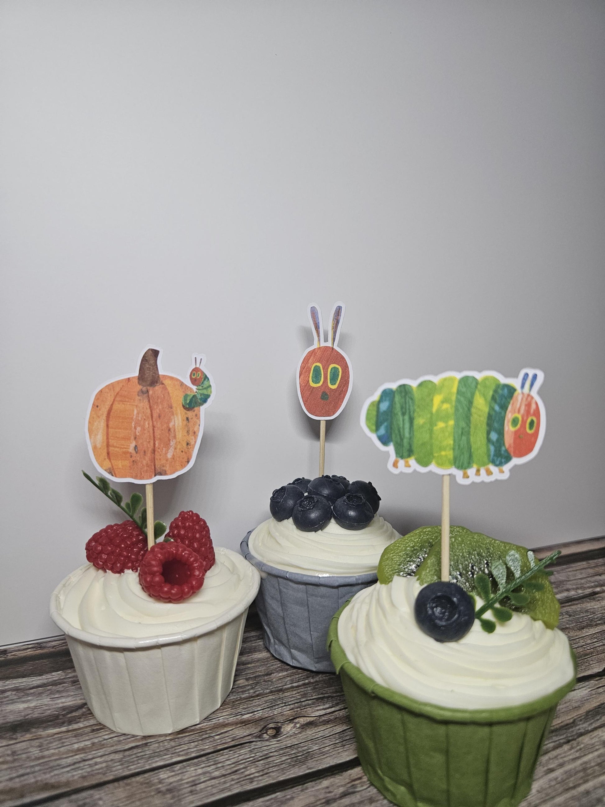 Hungry Caterpillar Cupcake Toppers | Kids Birthday Party Supplies AU