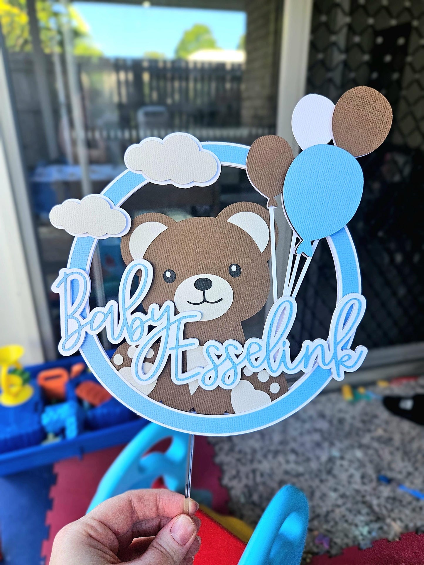 Personalised Bear Cake Topper | Custom Baby Shower Cake Decor AU