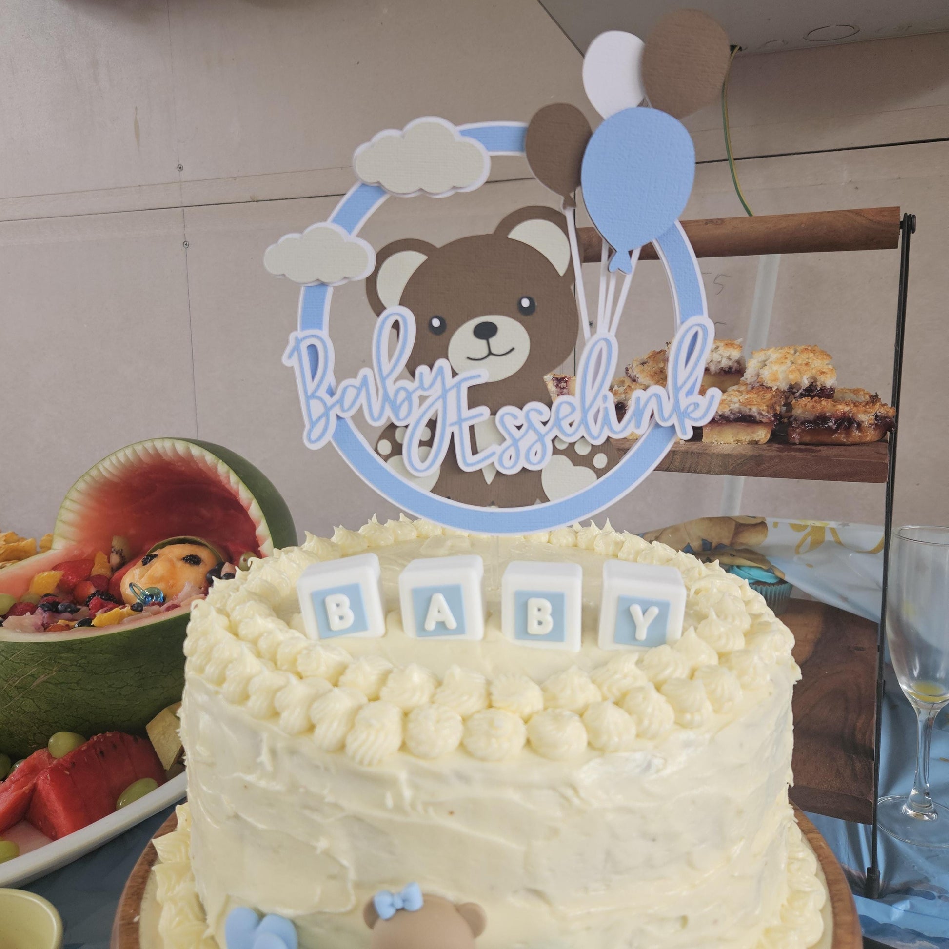 Personalised Bear Cake Topper | Custom Baby Shower Cake Decor AU