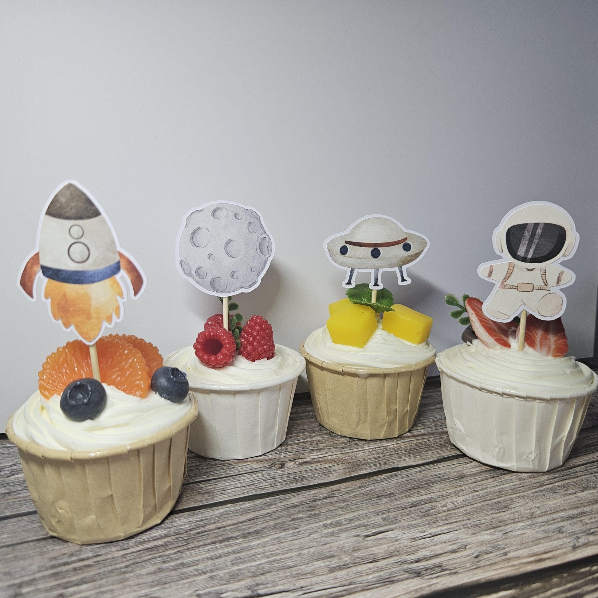 Space Cupcake Toppers | Rocket Ship Astronaut Party | Galaxy Birthday Cupcake Decorations | Space Theme Party ! Kids Party Decorations