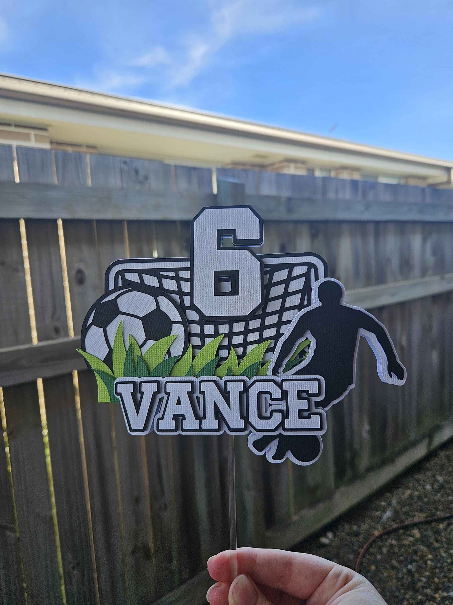 Custom Soccer Cake Topper | Personalised Name & Age Birthday Cake Decor AU