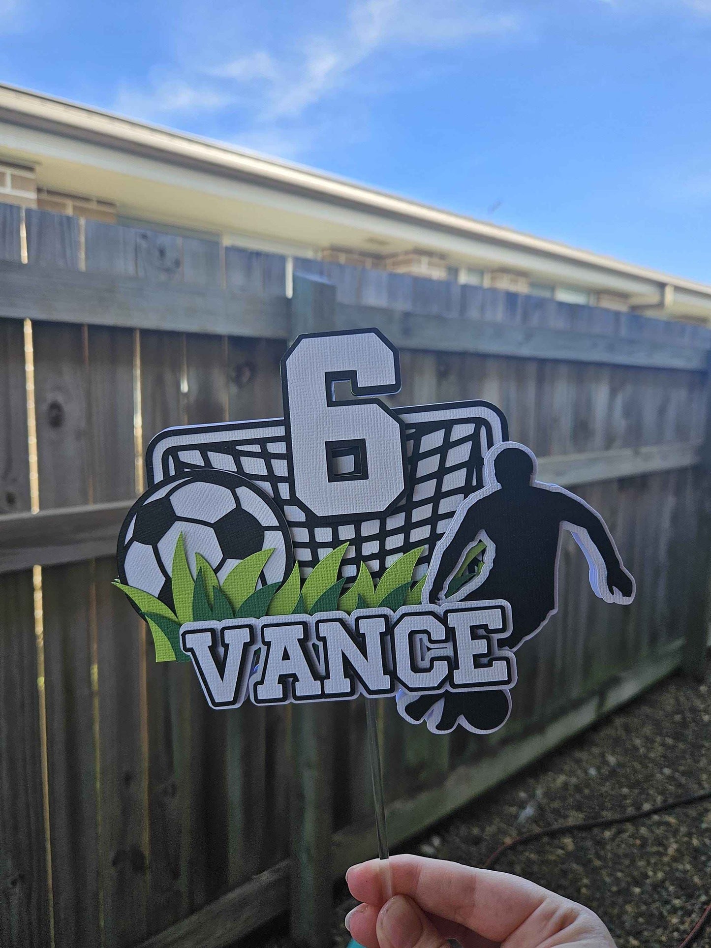 Custom Soccer Cake Topper | Personalised Name & Age Birthday Cake Decor AU