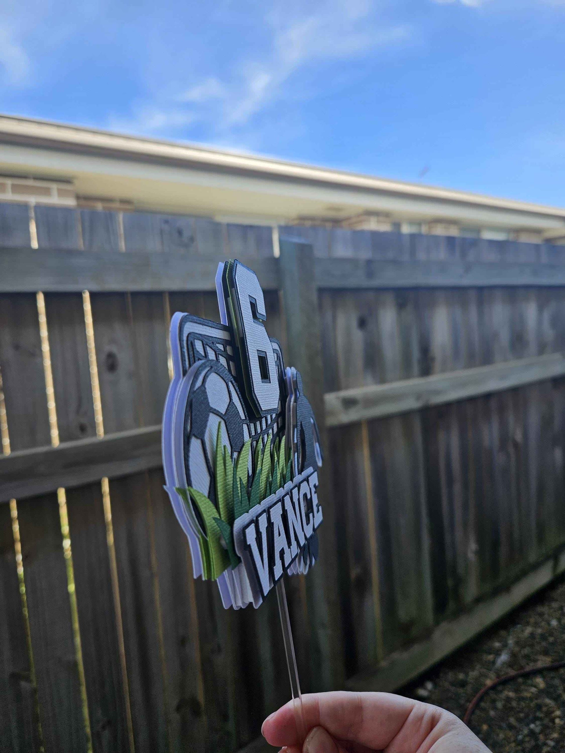 Custom Soccer Cake Topper | Personalised Name & Age Birthday Cake Decor AU