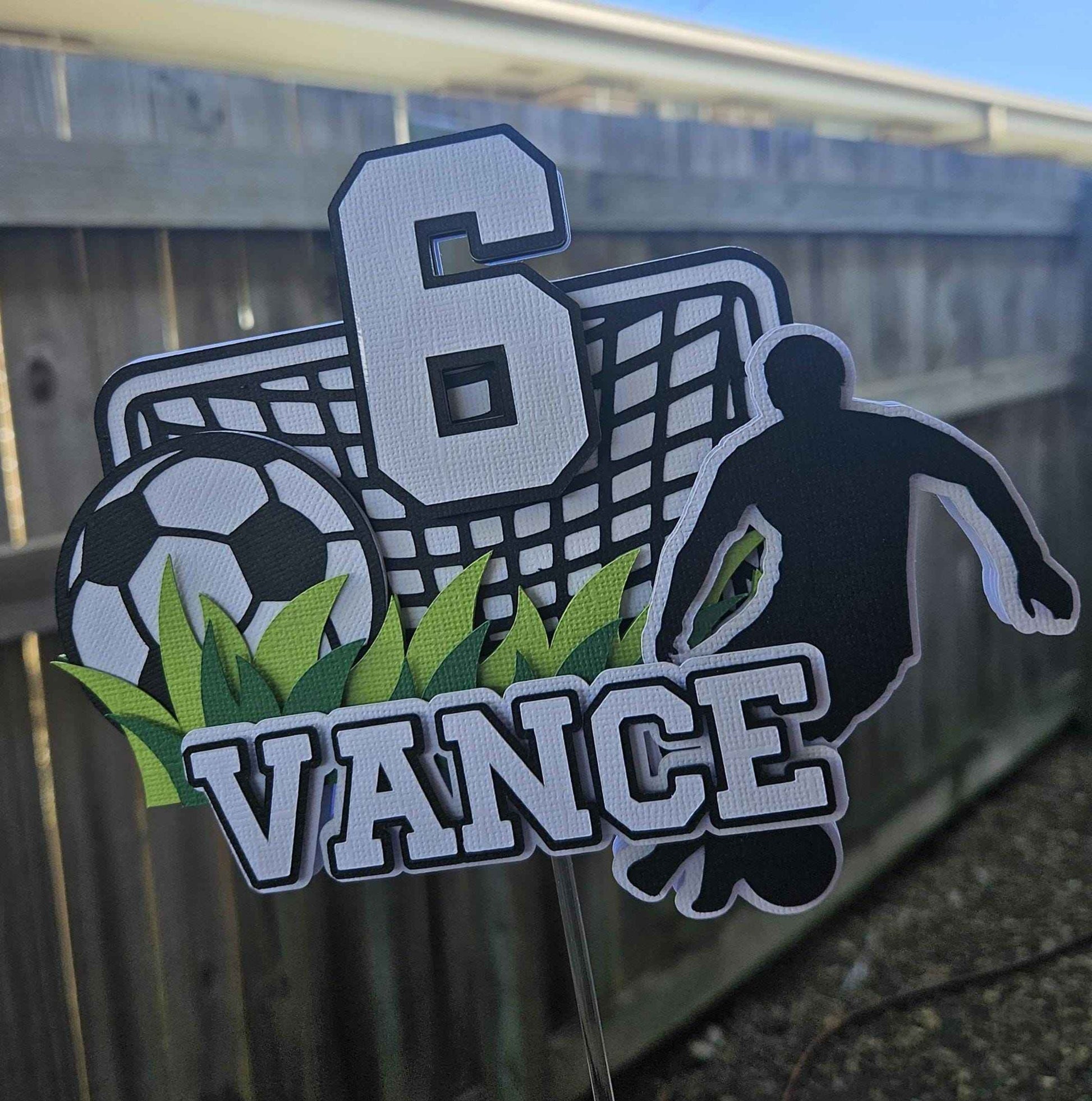 Custom Soccer Cake Topper | Personalised Name & Age Birthday Cake Decor AU