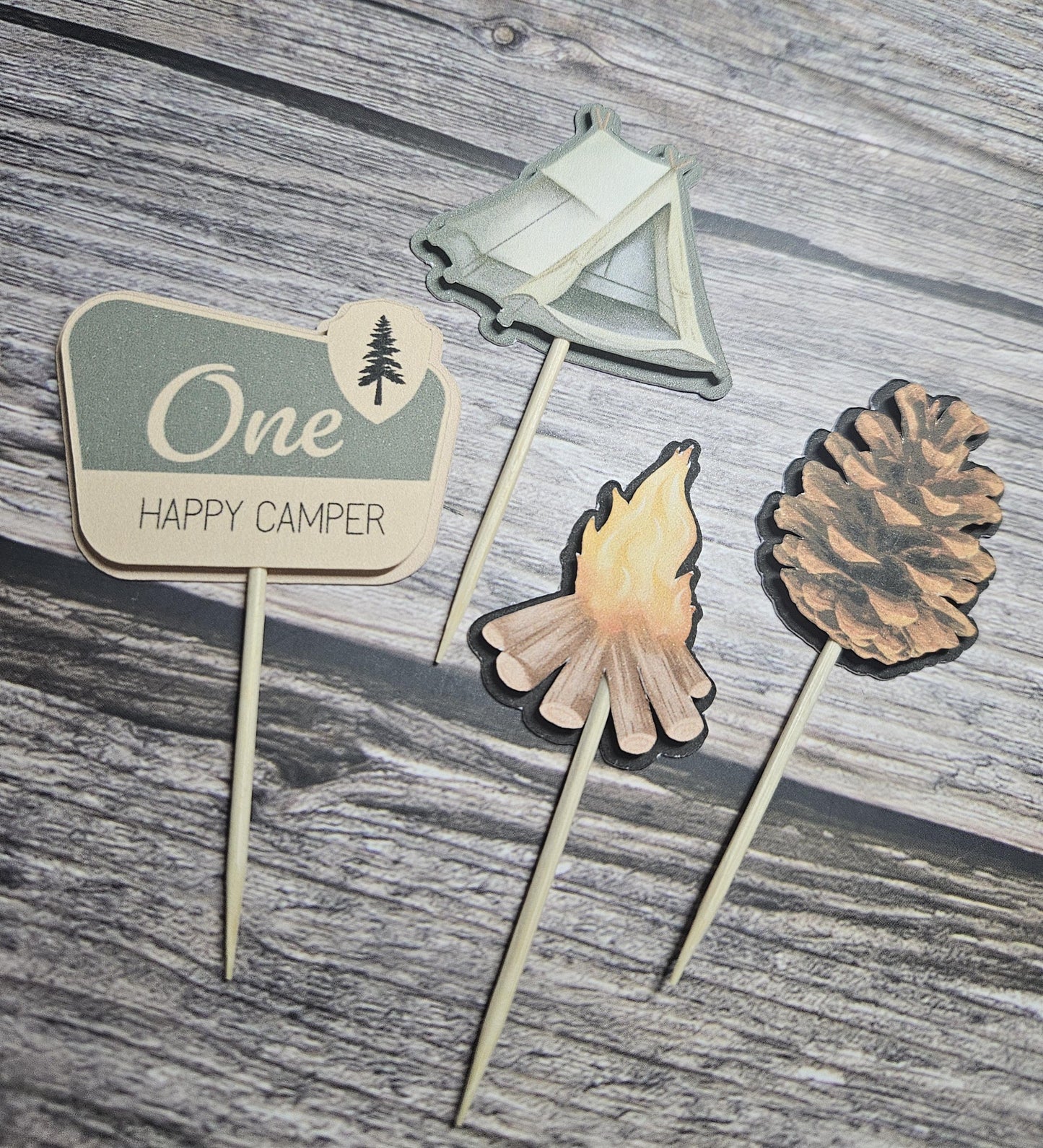 One Happy Camper Cupcake Toppers | Kids Birthday Decorations AU