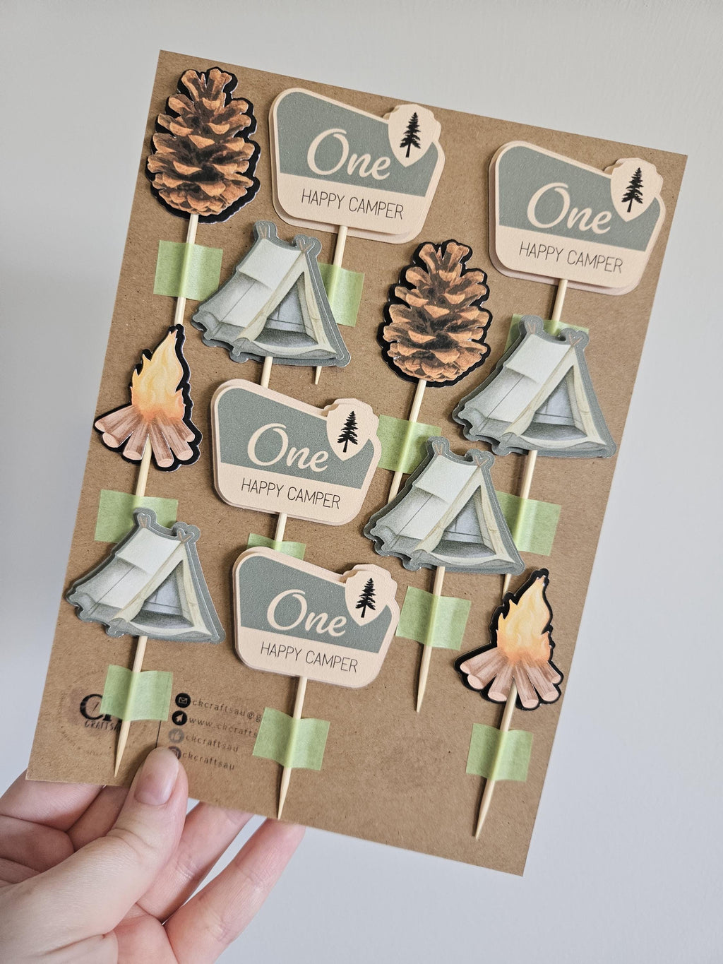 One Happy Camper Cupcake Toppers | Kids Birthday Decorations AU