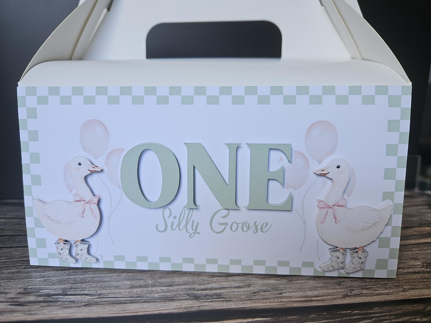 One Silly Goose Party Favour Box | Gable Treat Box | Birthday Party Supplies | Farm Animal Theme | Party Treat Boxes