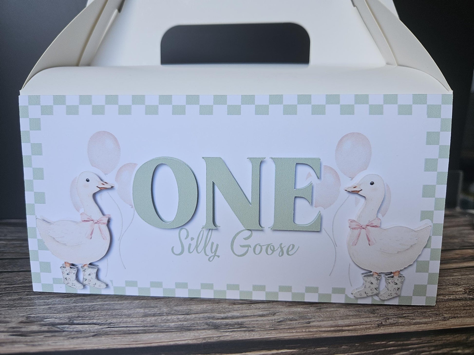 One Silly Goose Party Favour Box | Gable Treat Box | Birthday Party Supplies | Farm Animal Theme | Party Treat Boxes