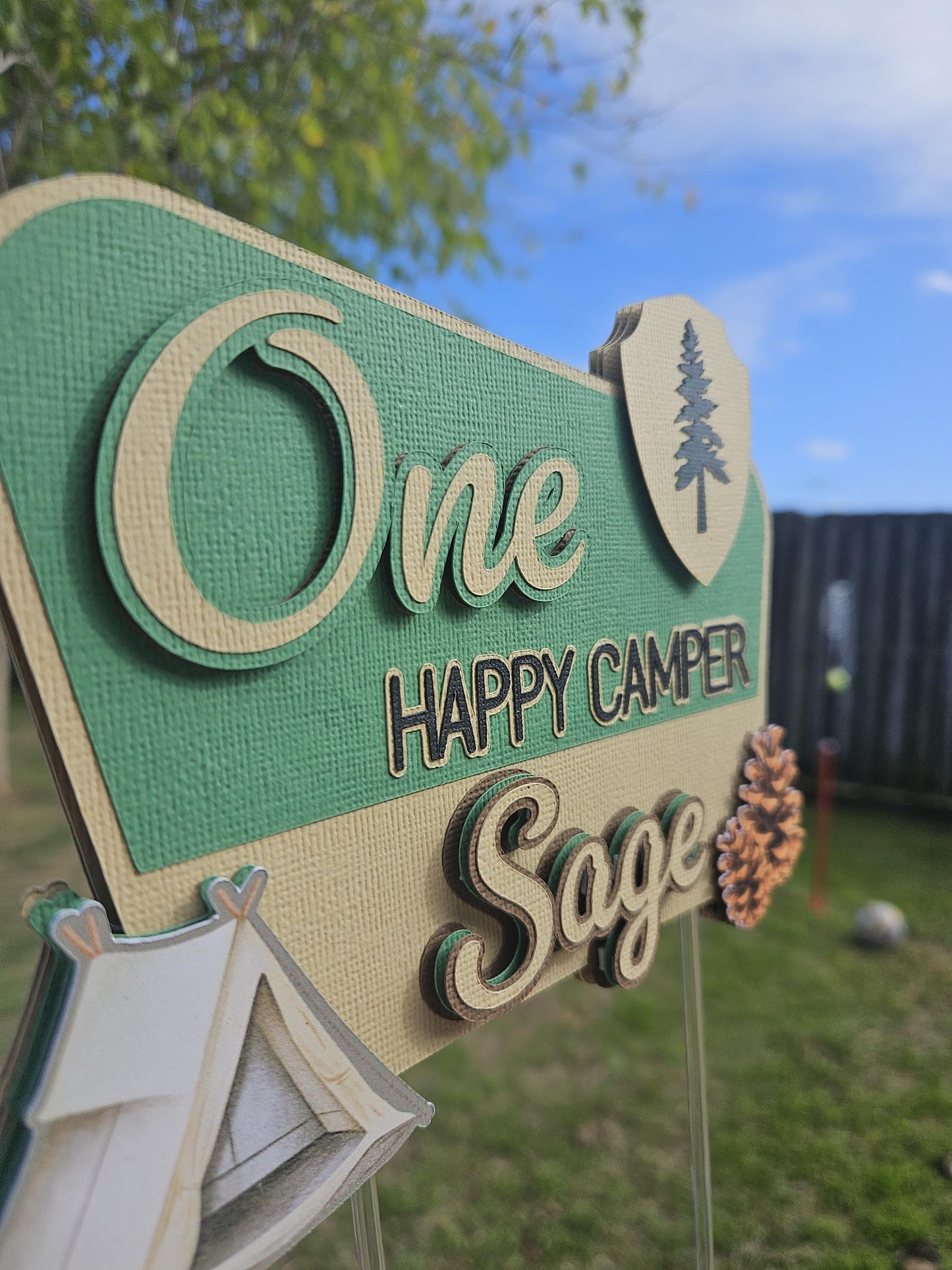 One Happy Camper Cake Topper | Custom Birthday Decorations AU
